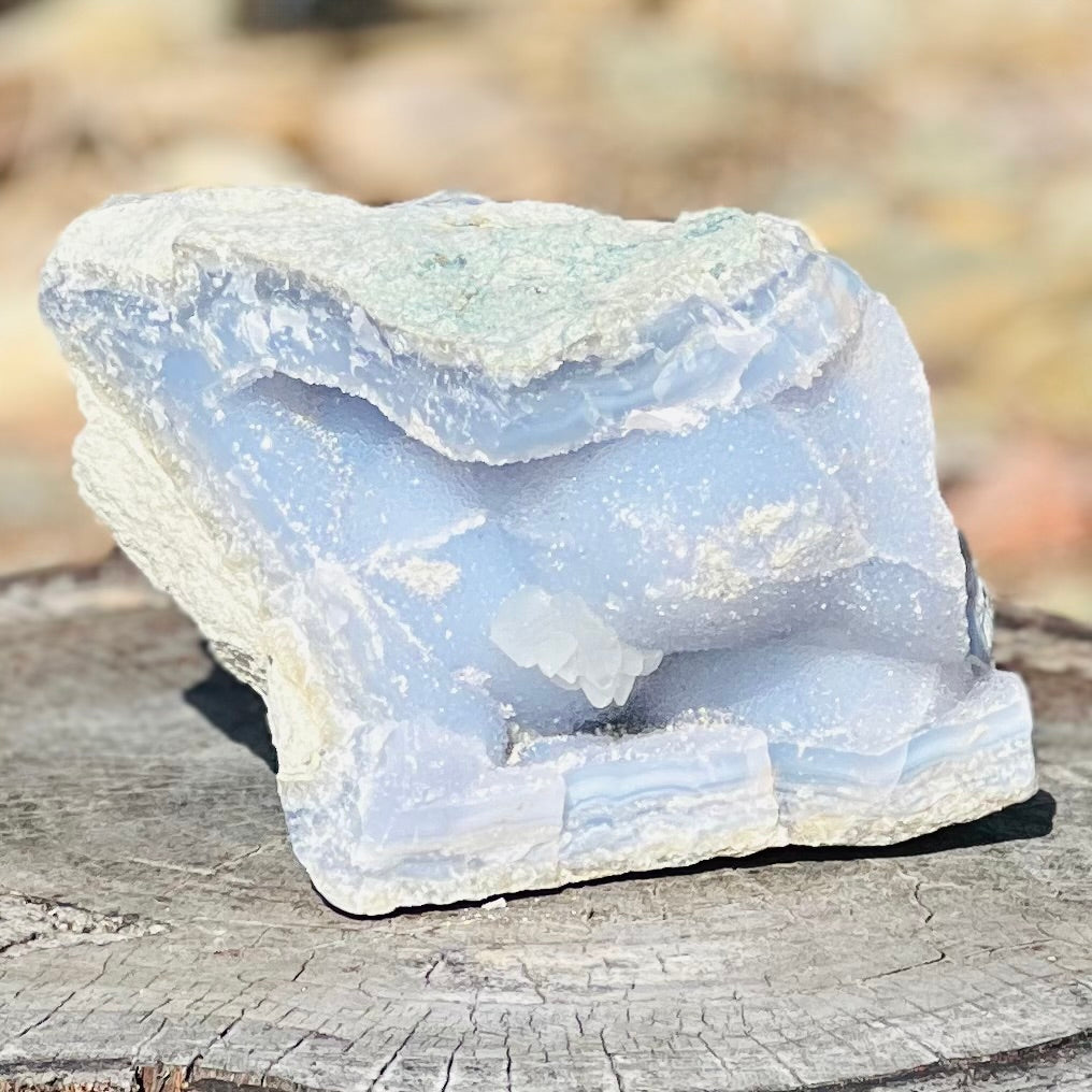 Raw Exquisite Blue Lace Agate Geode