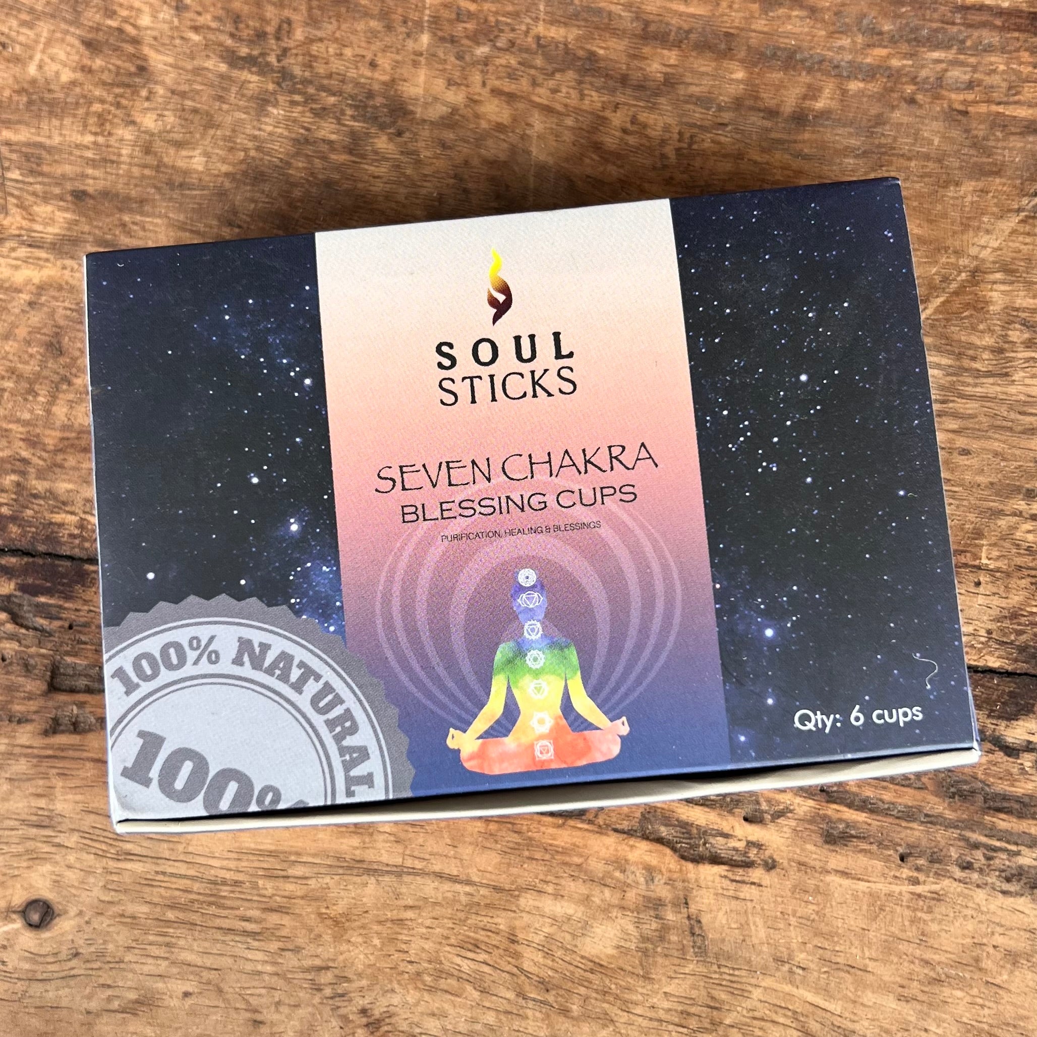 Seven Chakra  Incense & Resin Blessing Cups ~ Soul Sticks