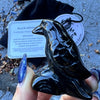 Black Obsidian Raven Carving in Bag