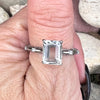 Aquamarine & White Topaz Sterling Silver Ring ~ 8