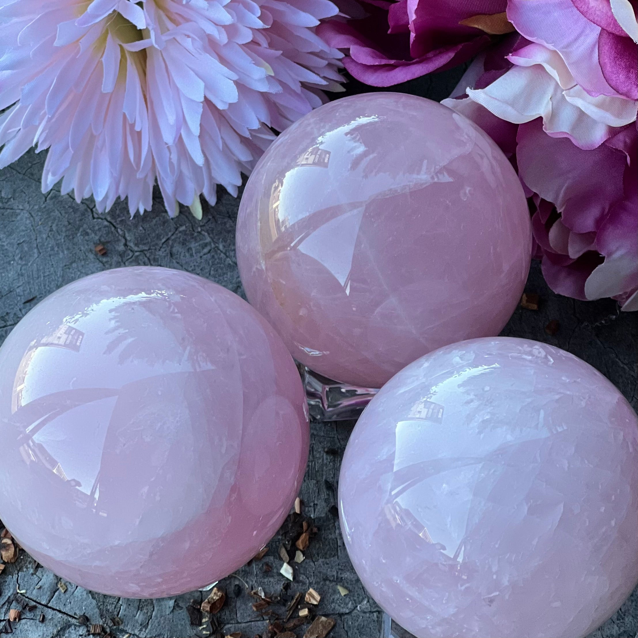 Rose Quartz Angel Sphere ~ Medium