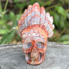 Boho Indian Skull ~ Agate Carnelian Carving