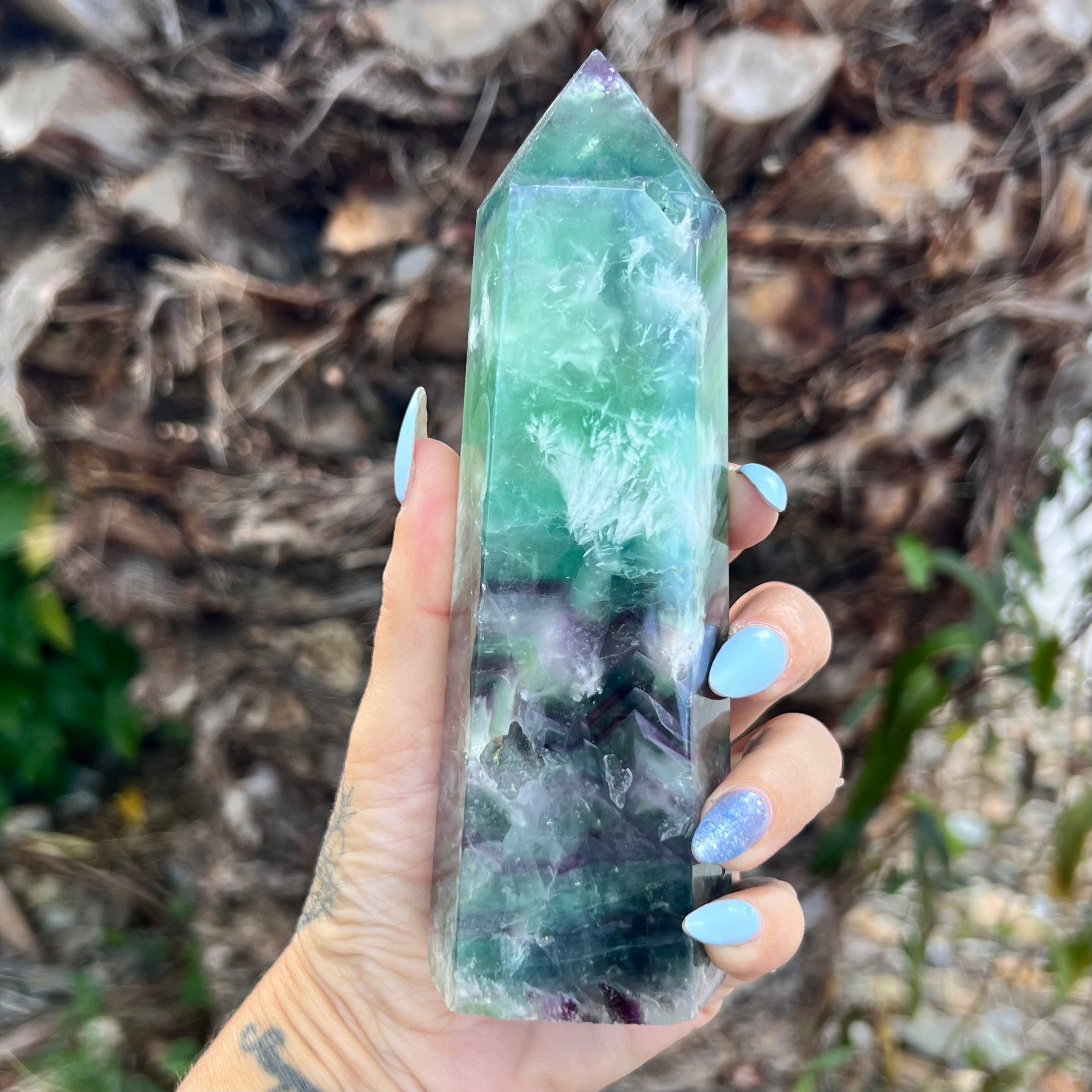 Rainbow Snowflake Fluorite Generator Point