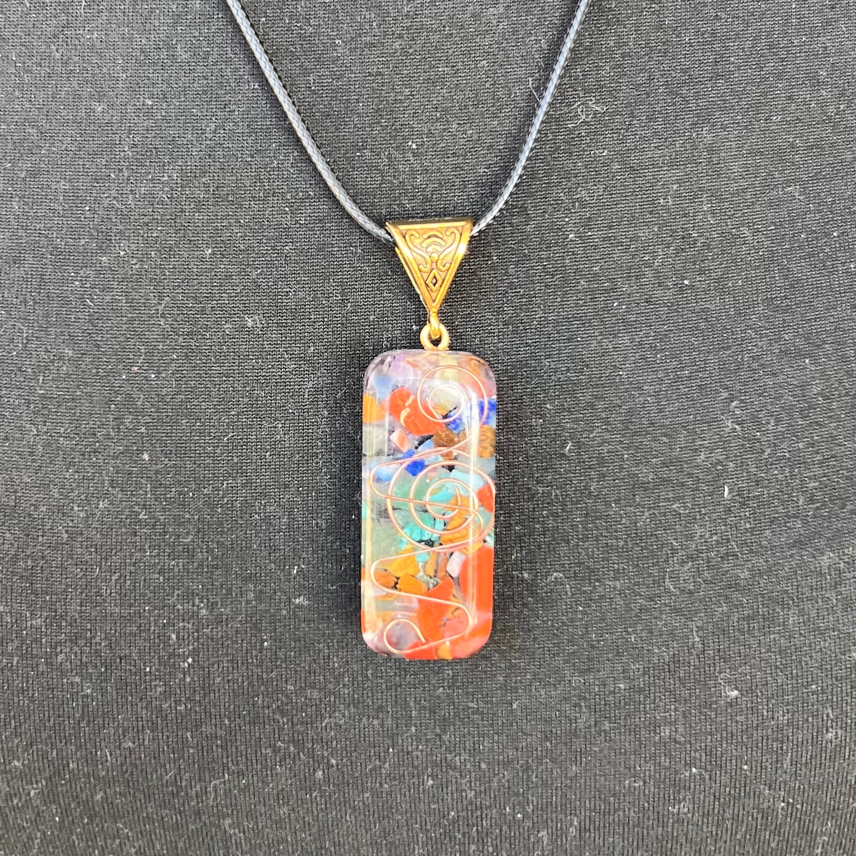 Chakra Rectangle Orgonite Pendant