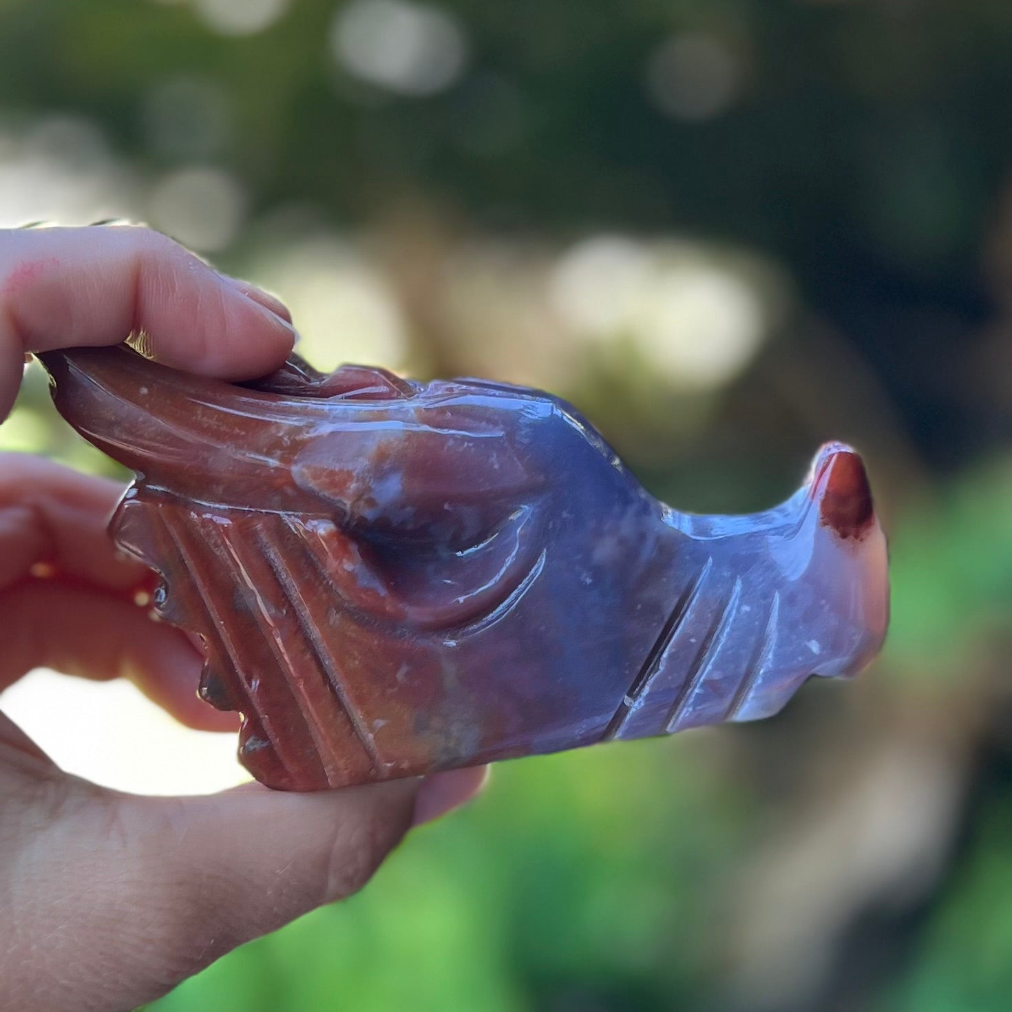 Ocean Jasper Dragon Head Carving