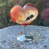 Carnelian Geode Heart on Stand