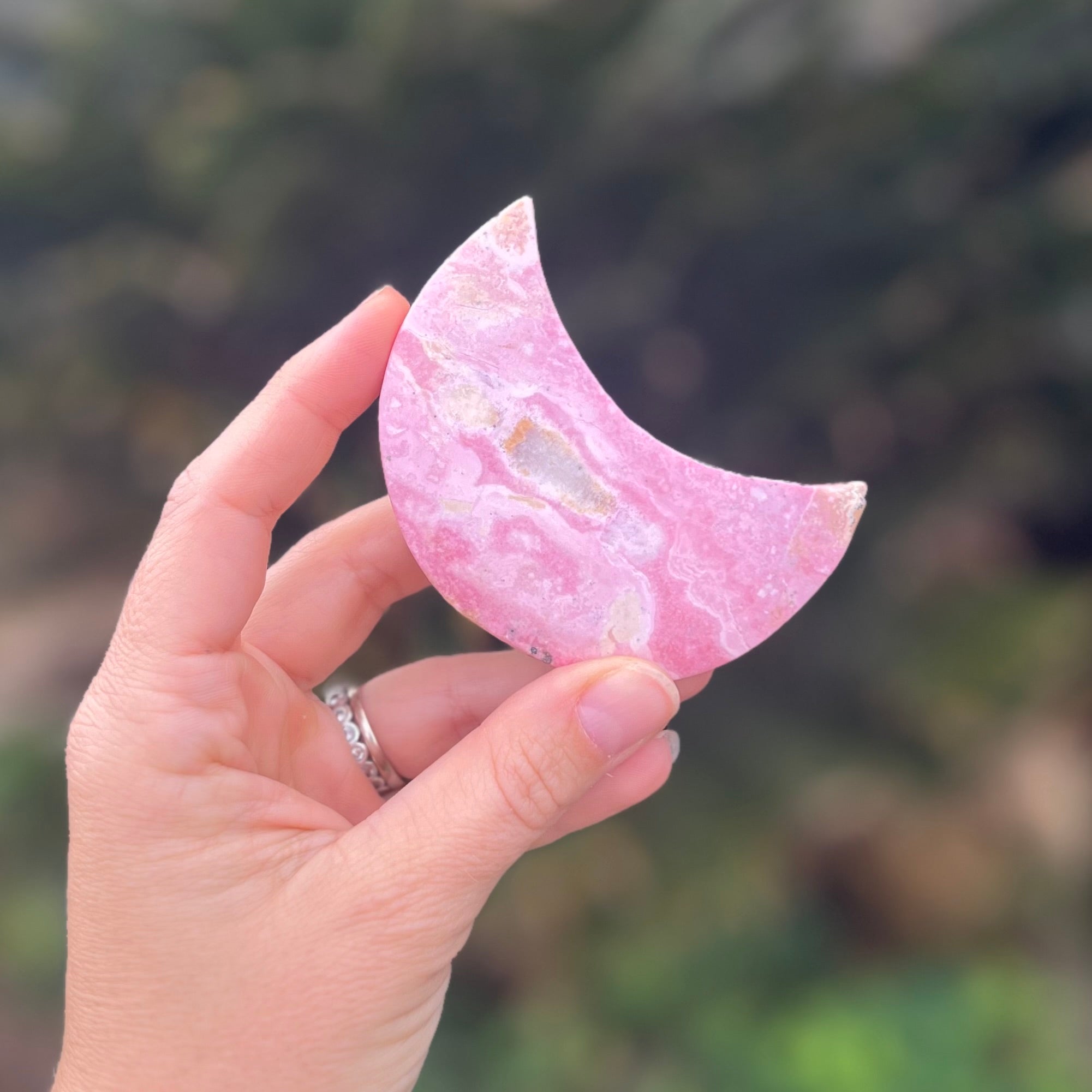 Pink Opal ~ Moon Carving