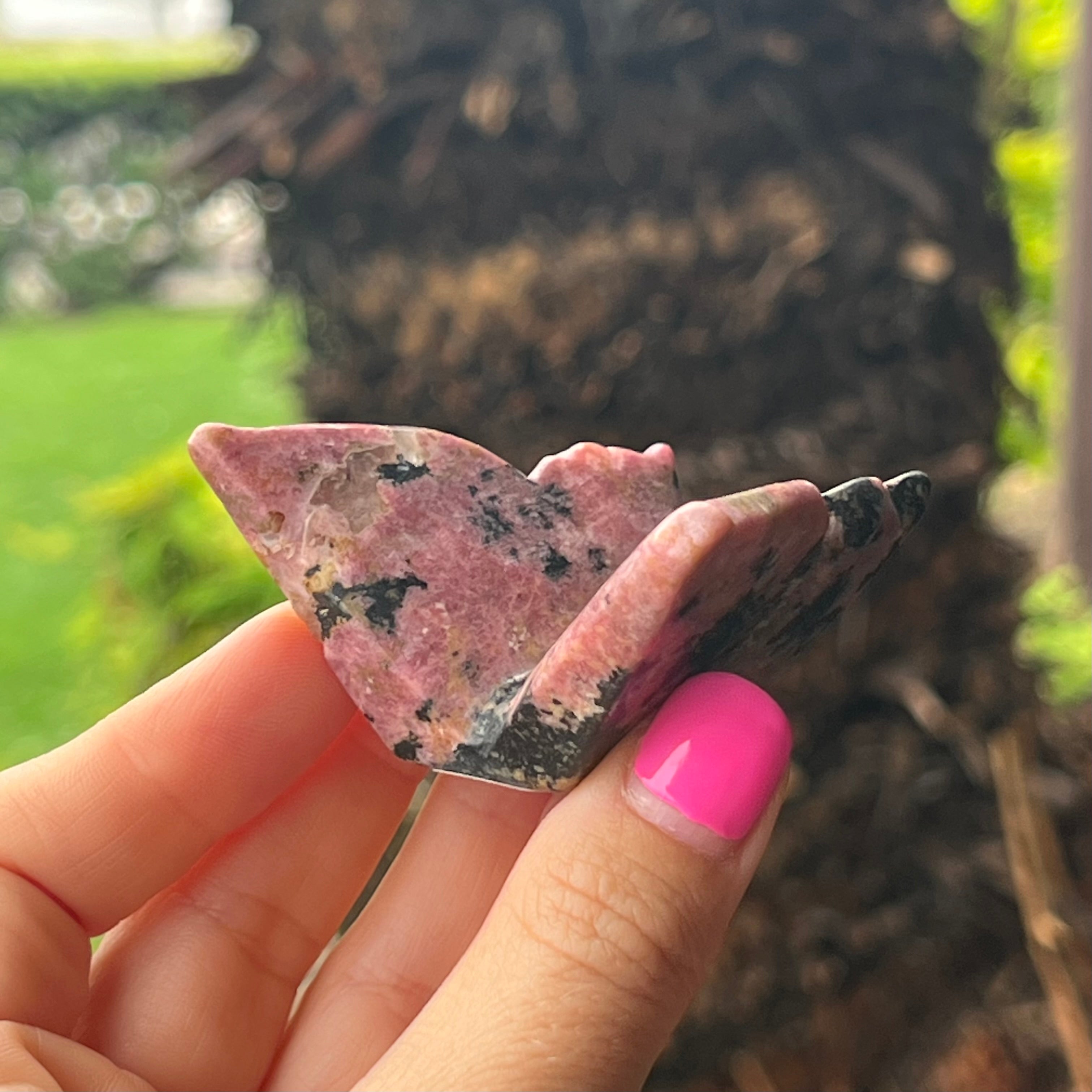 Rhodonite Butterfly Carving