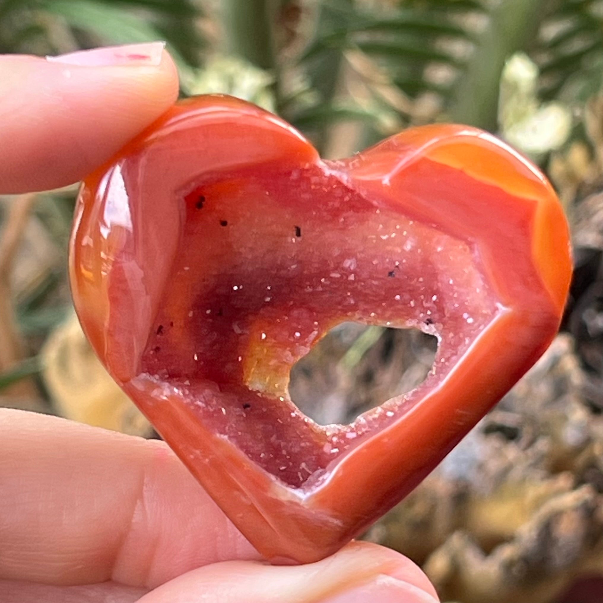 Carnelian Geode Heart ~ 7