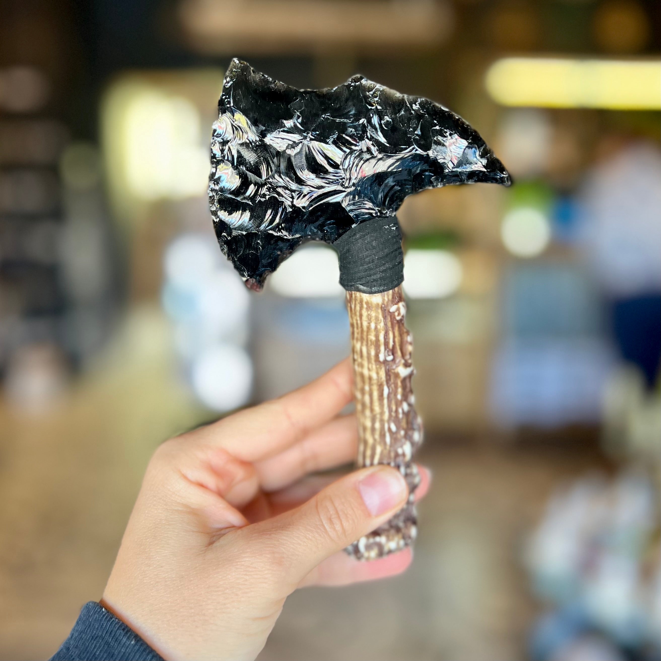 Black Obsidian Axe Carving ~ 2