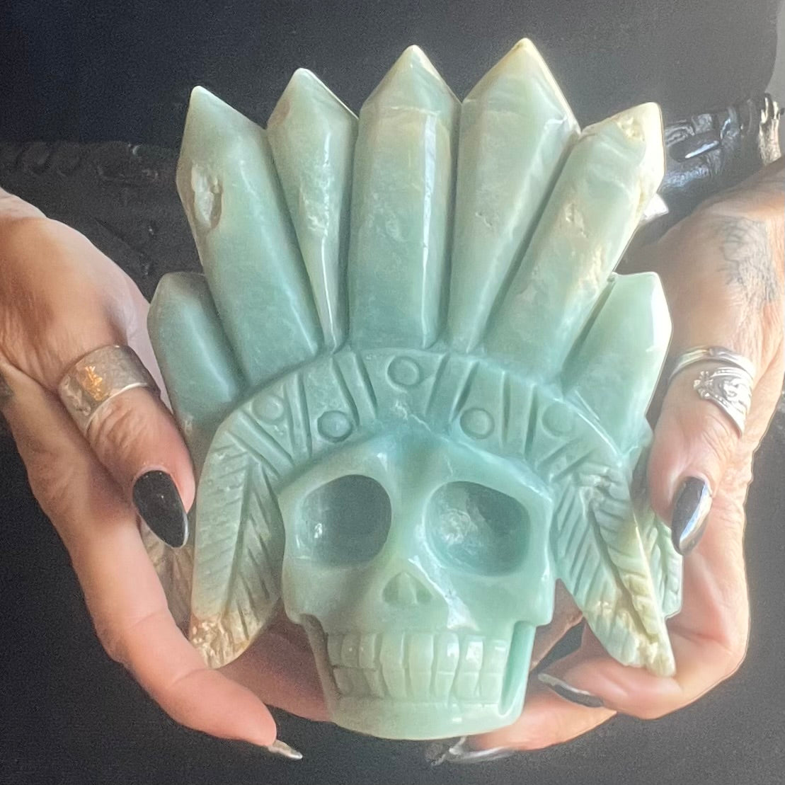 Indian Scull ~ Blue Aragonite