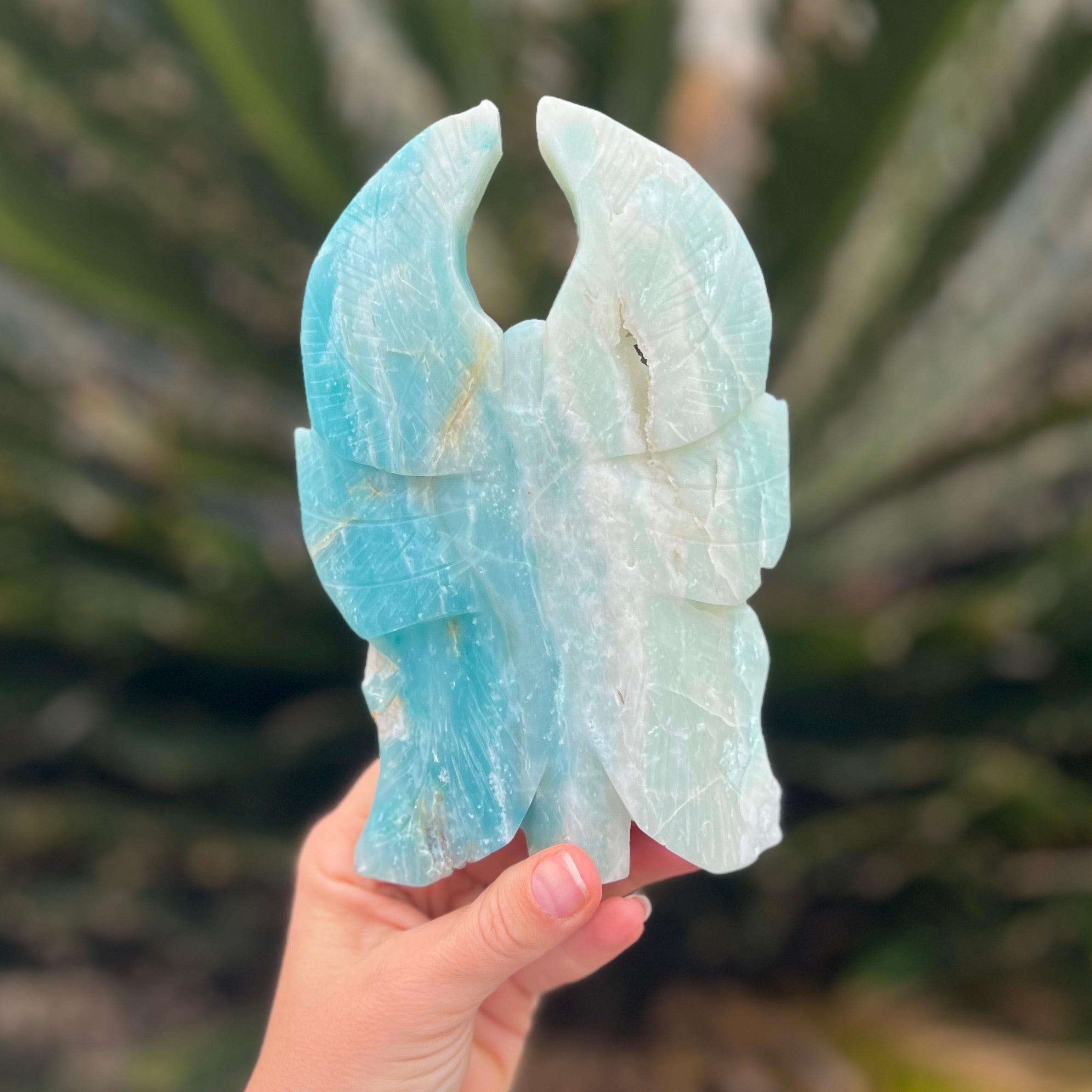 Aragonite Goddess Angel Carving