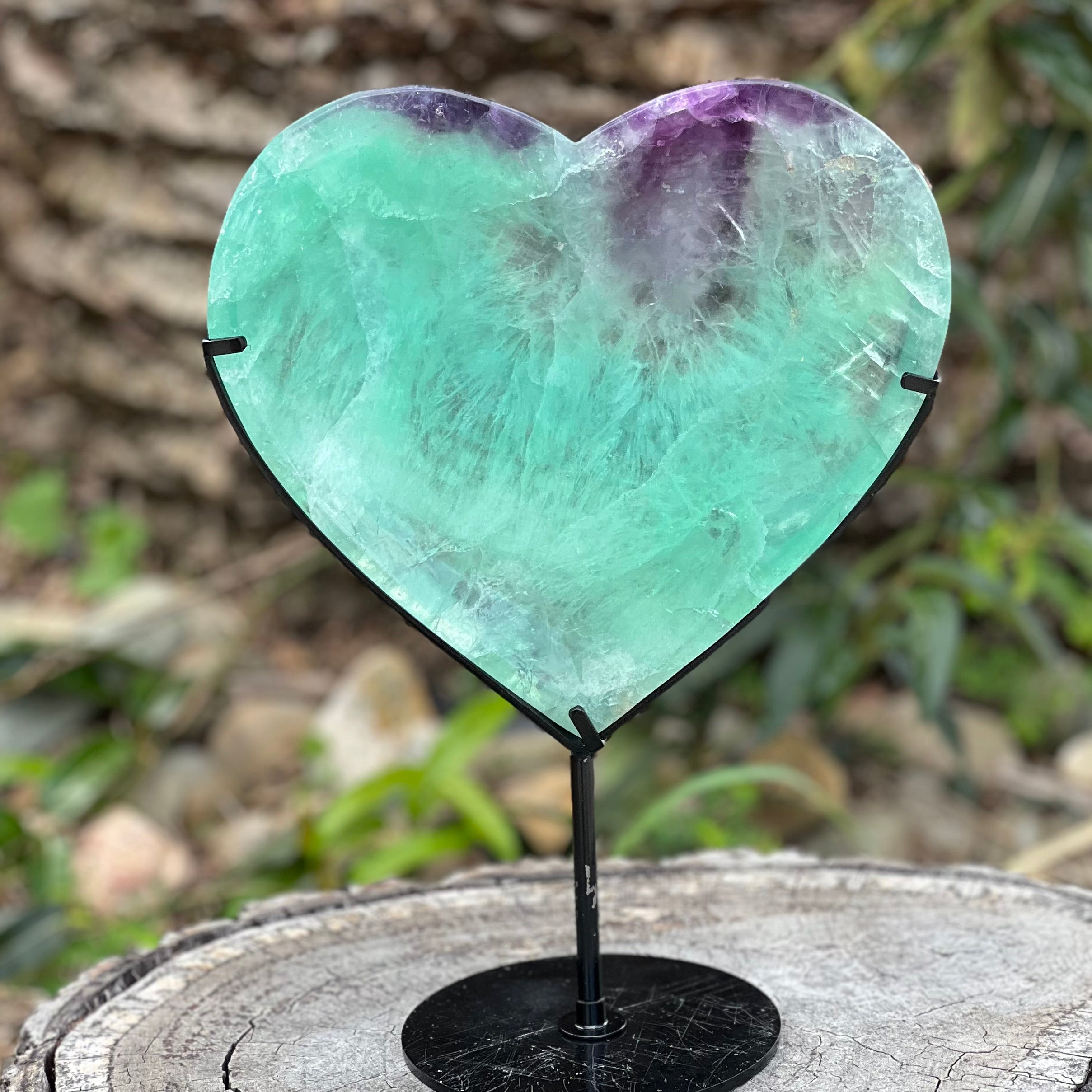 Fluorite Heart Bowl - With Stand