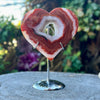 Carnelian Geode Heart on Stand