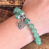 Green Aventurine Invigorating Bracelet with Heart Charm