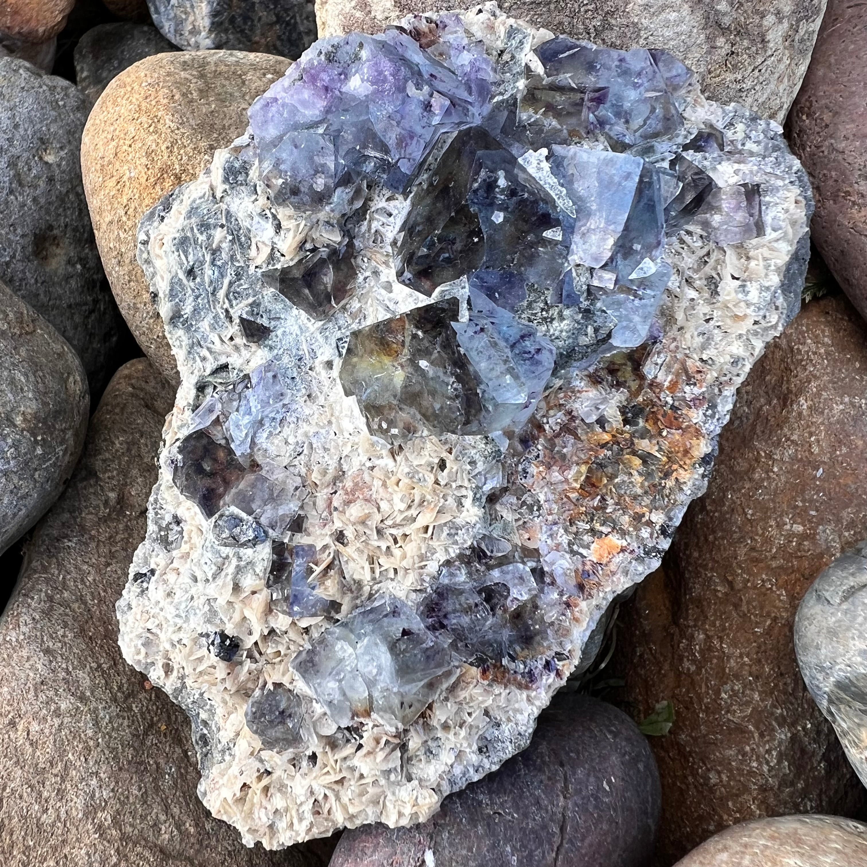 Raw Purple & Blue Fluorite on Matrix