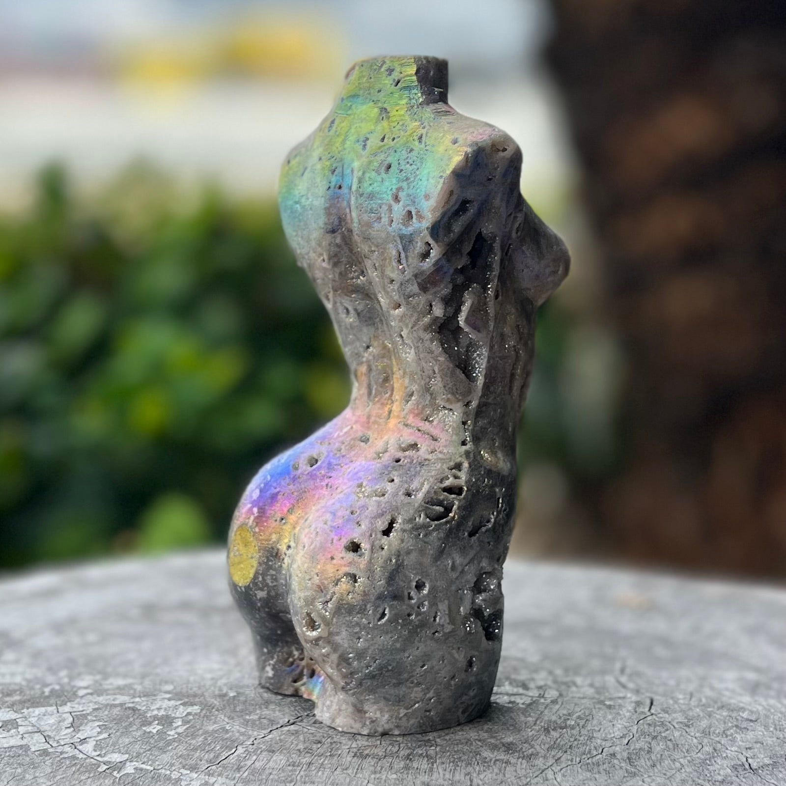 Booty Licious Electroplated Sphalarite Lady Body Carving