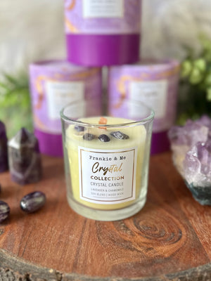 Amethyst Candle Small - Lavender and Chamomile - Muse Crystals & Mystical Gifts