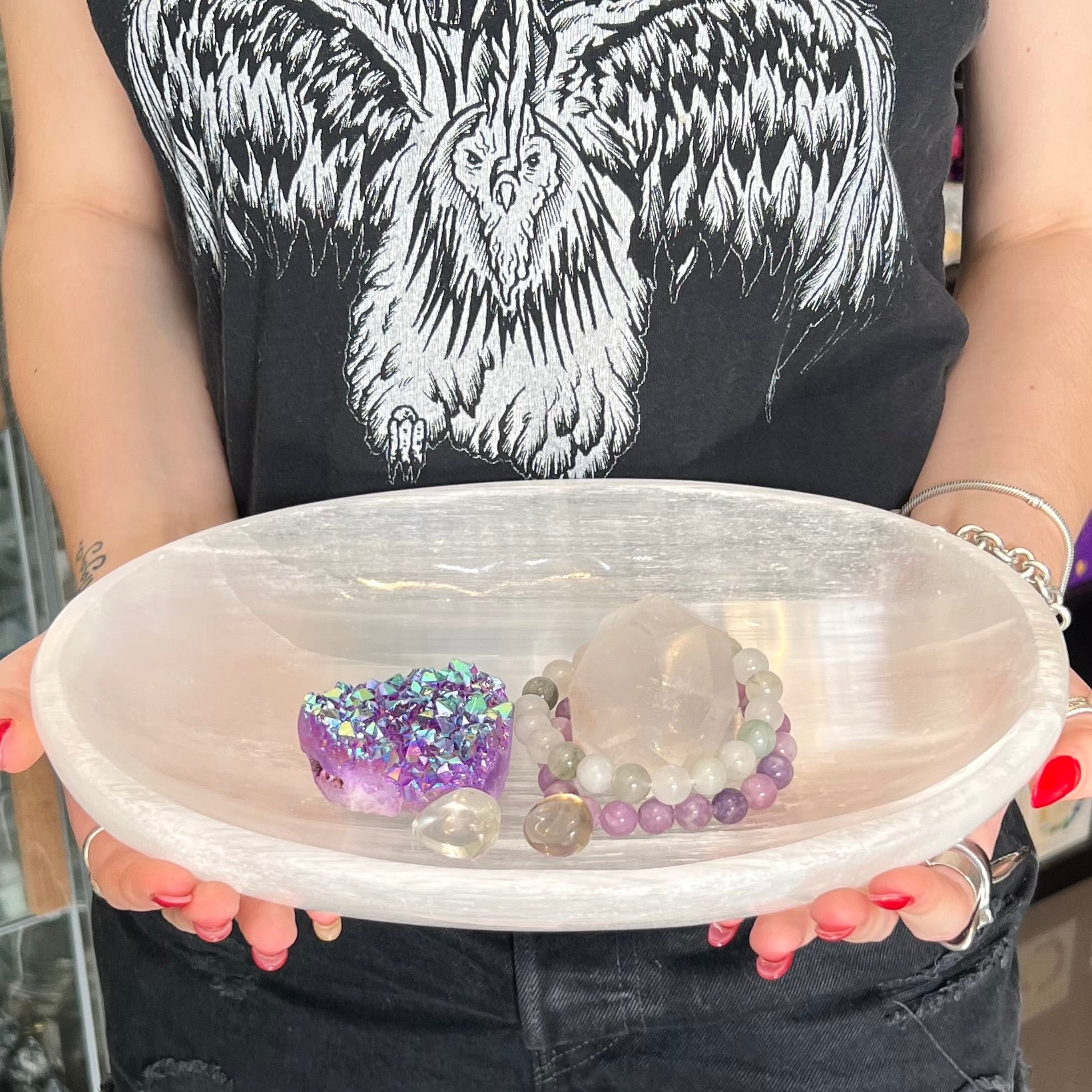 Huge Oval Selenite Cleansing Bowl ~ Platter