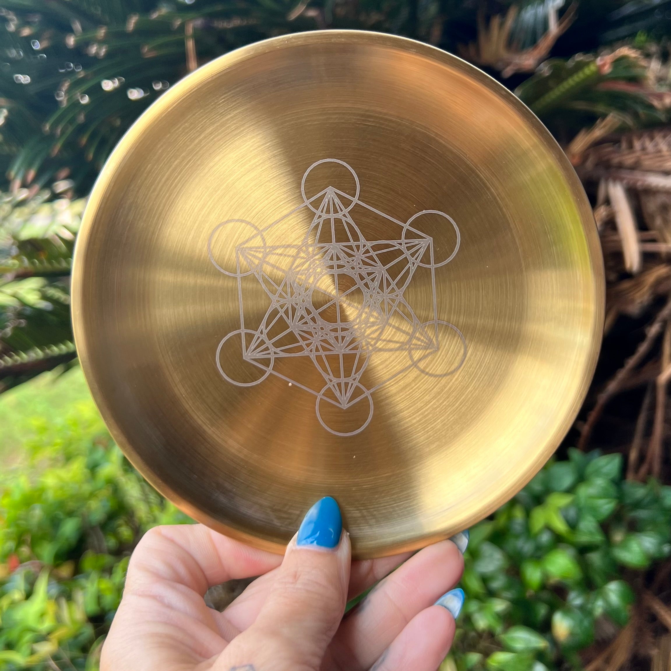 Metatrons Cube Metal Offering Tray