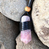 Rose Quartz Pendant on Leather