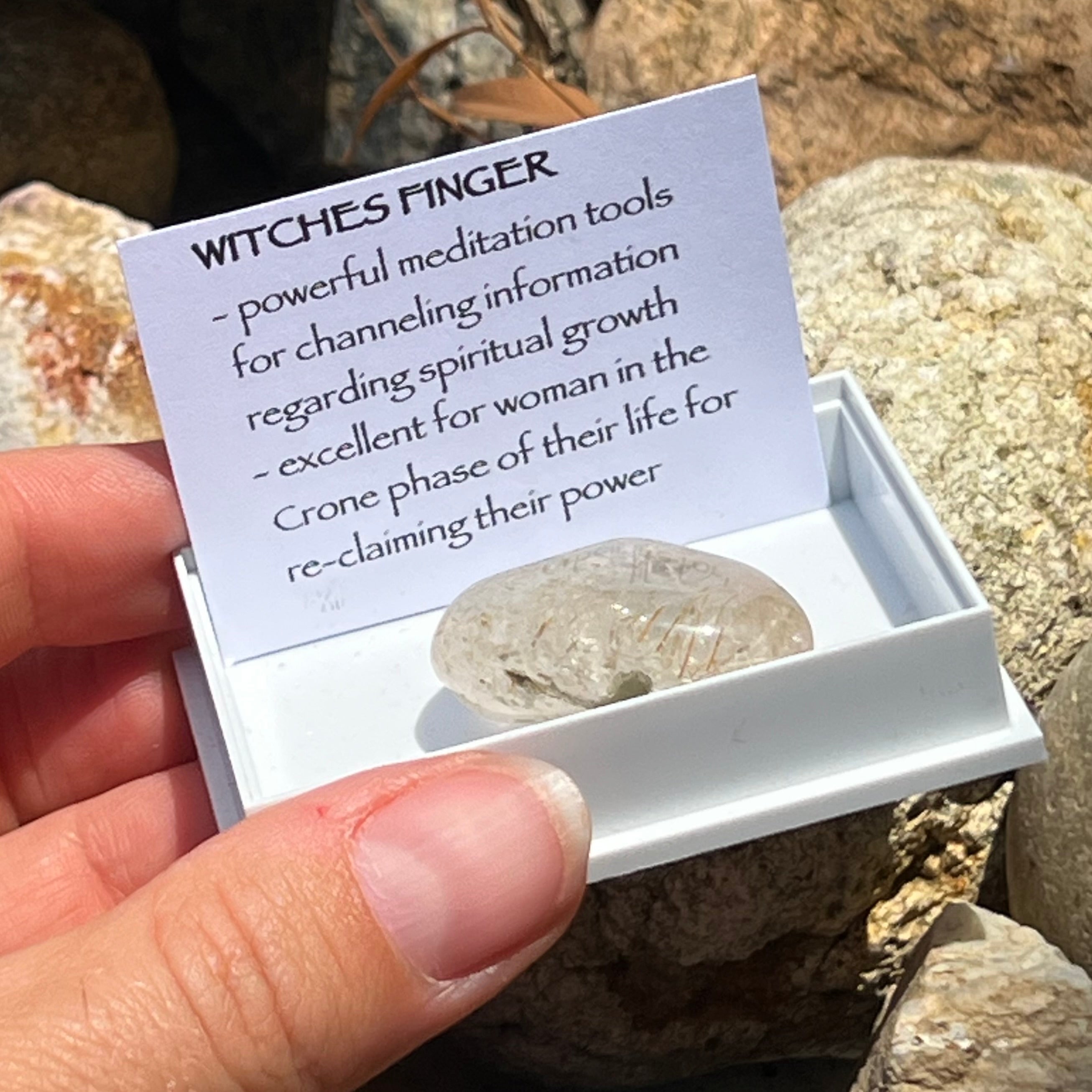 Witches Finger Tumble ~ Specialty Boxed Crystal