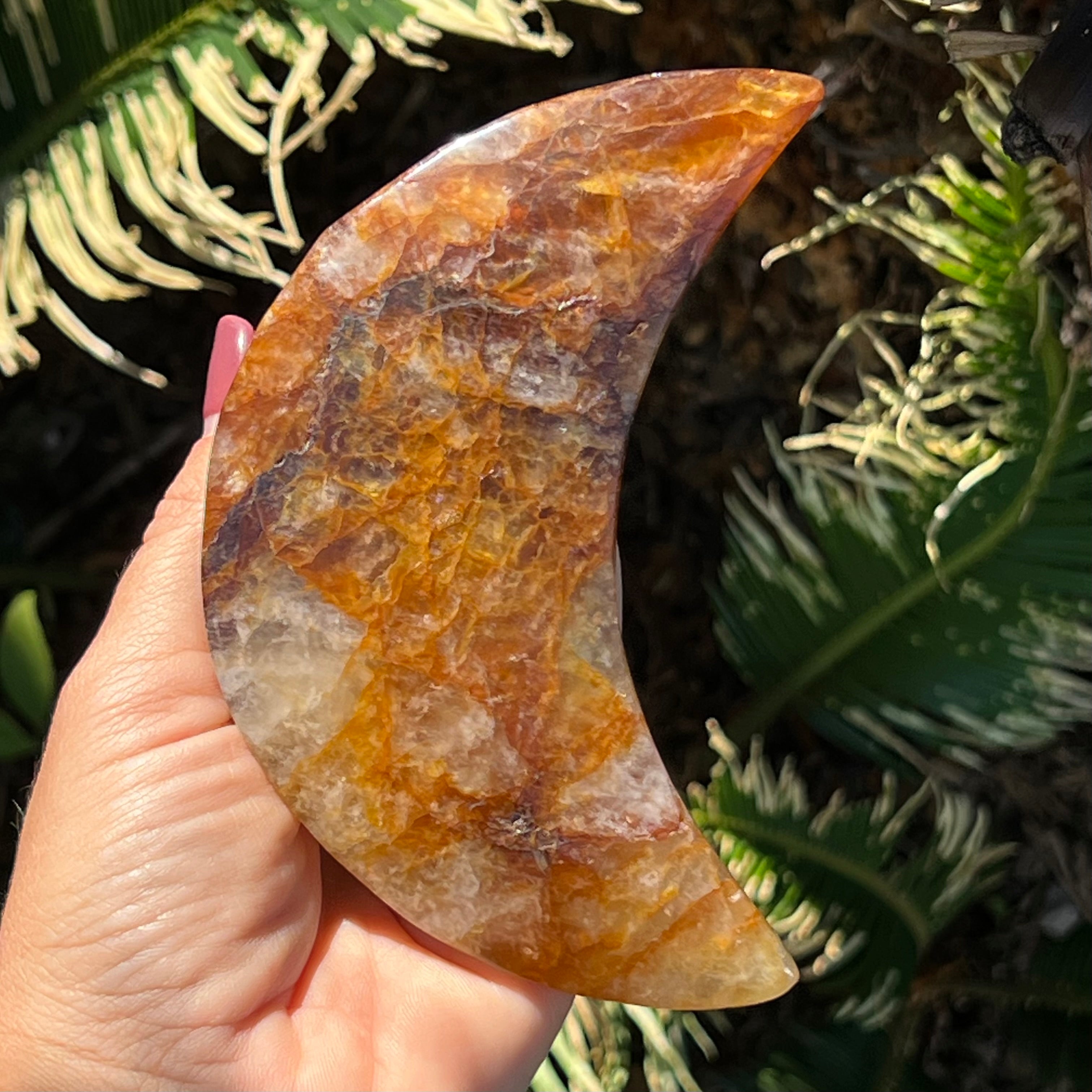 SALE ~ Crescent Moon - Golden Healer Quartz