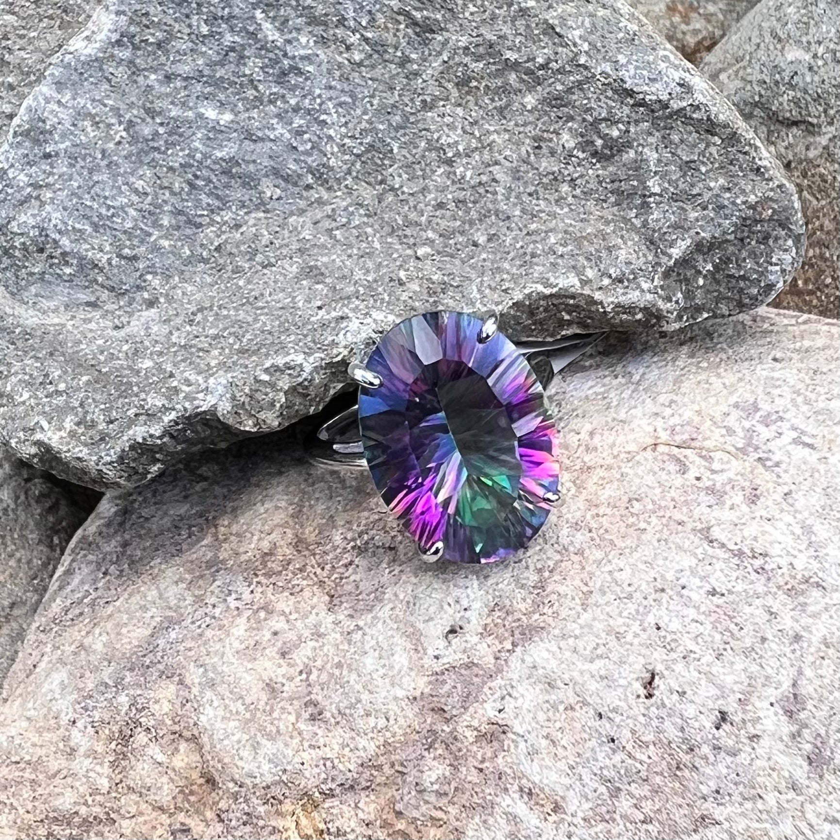 Mystic Topaz ~ Sterling Silver Ring ~ size 9