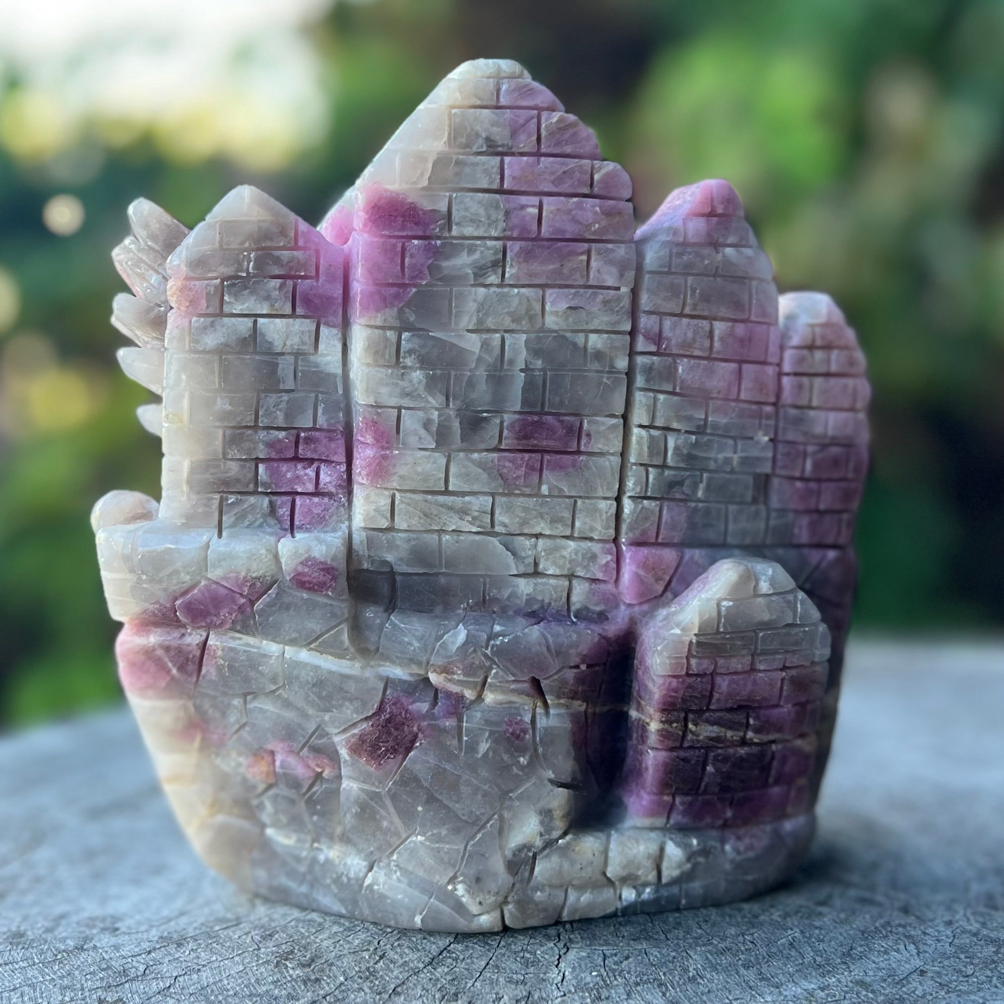 Pink Tourmaline Dragon Carving