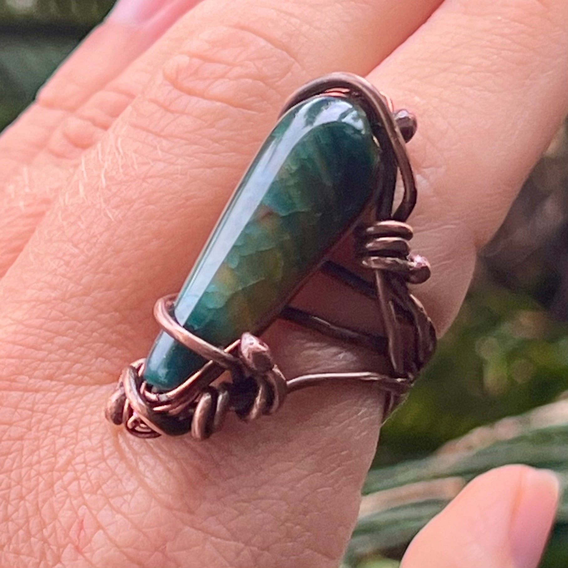 Muse Forged ~ Artesian Agate Ring ~ Size 7