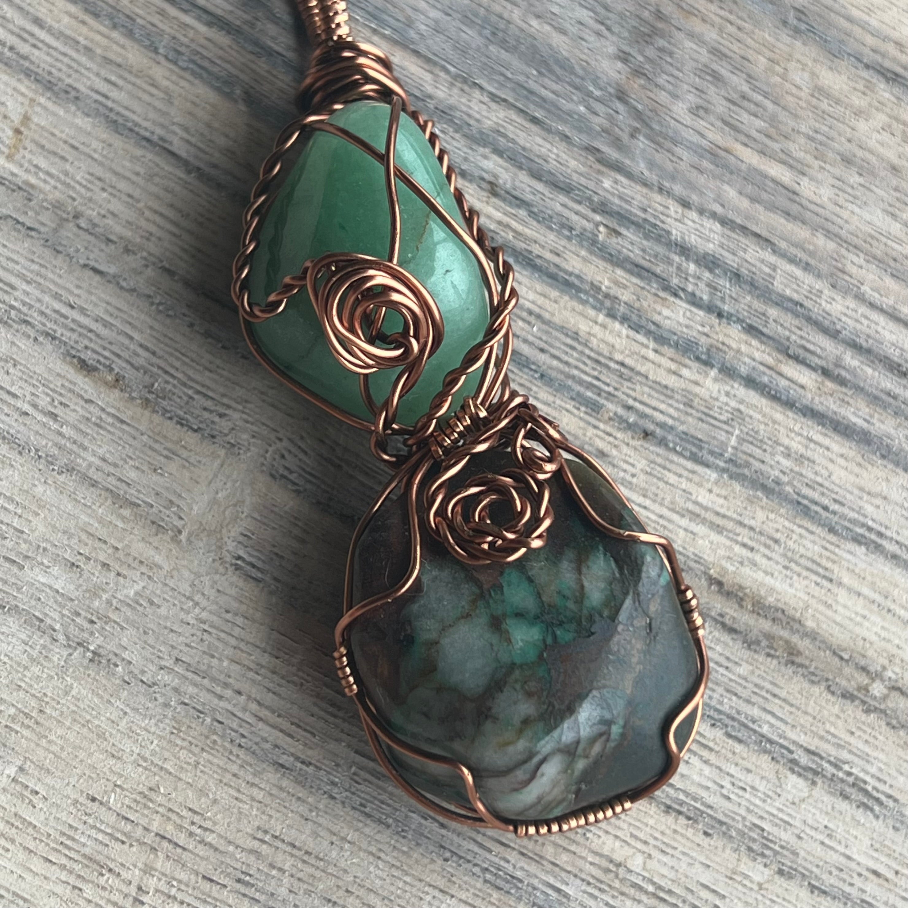 Muse Forged ~ Artesian Green Aventurine & Bloodstone Necklace