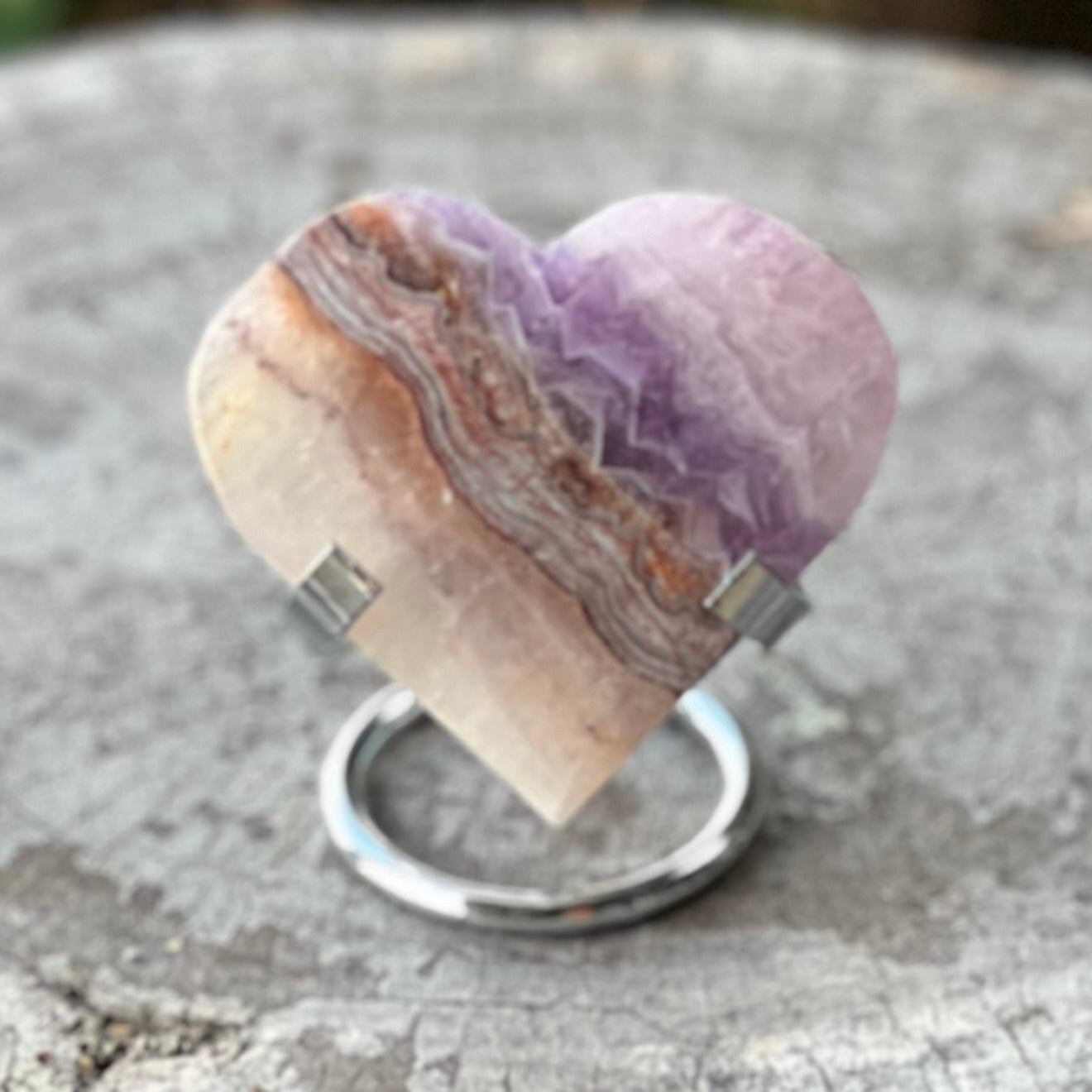 Amethyst Heart Carving on Stand