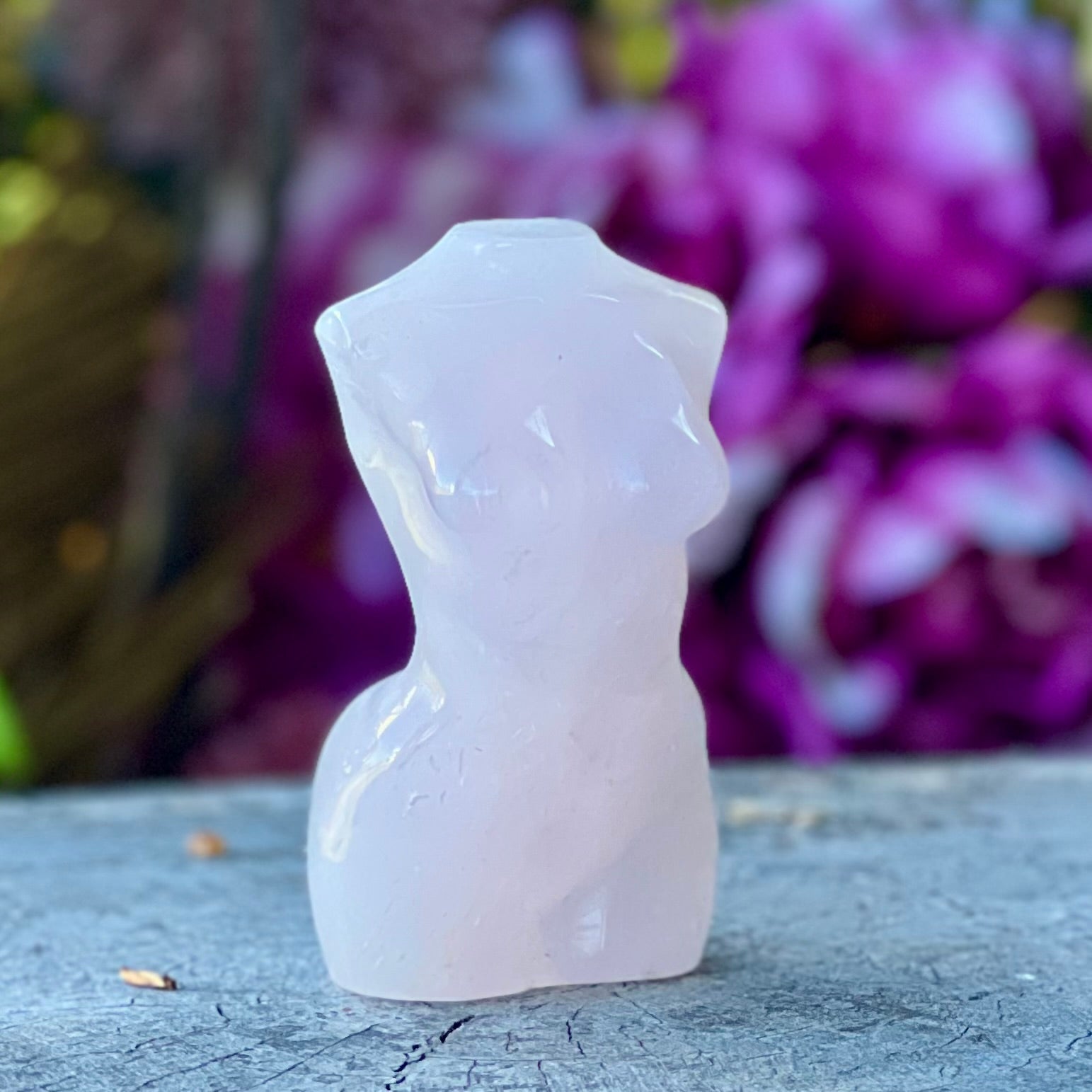 Rose Quartz Woman Lady Body Carving