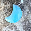 Larimar Crescent Moon ~ Sterling Silver Pendant