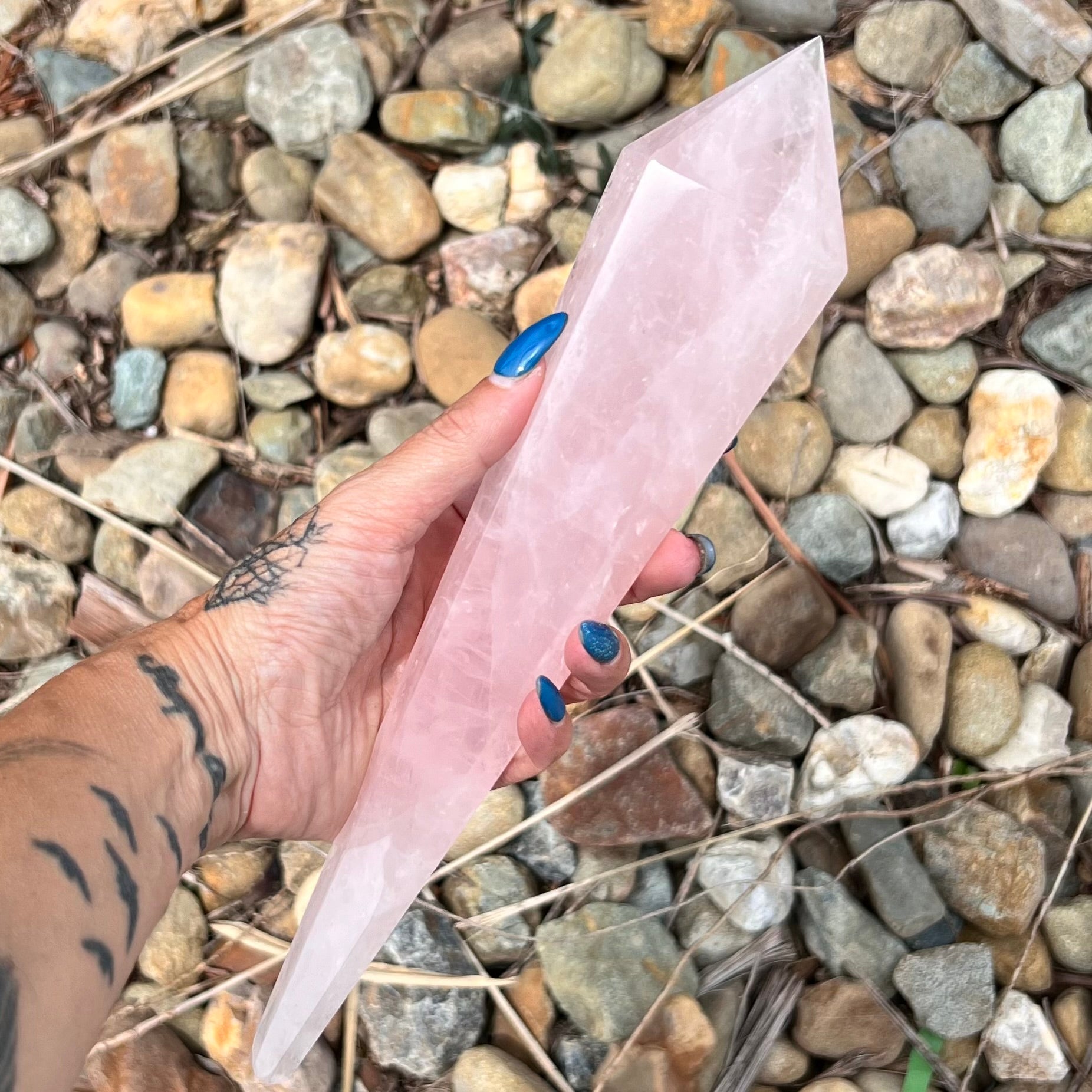 Rose Quartz Double Terminator Wand