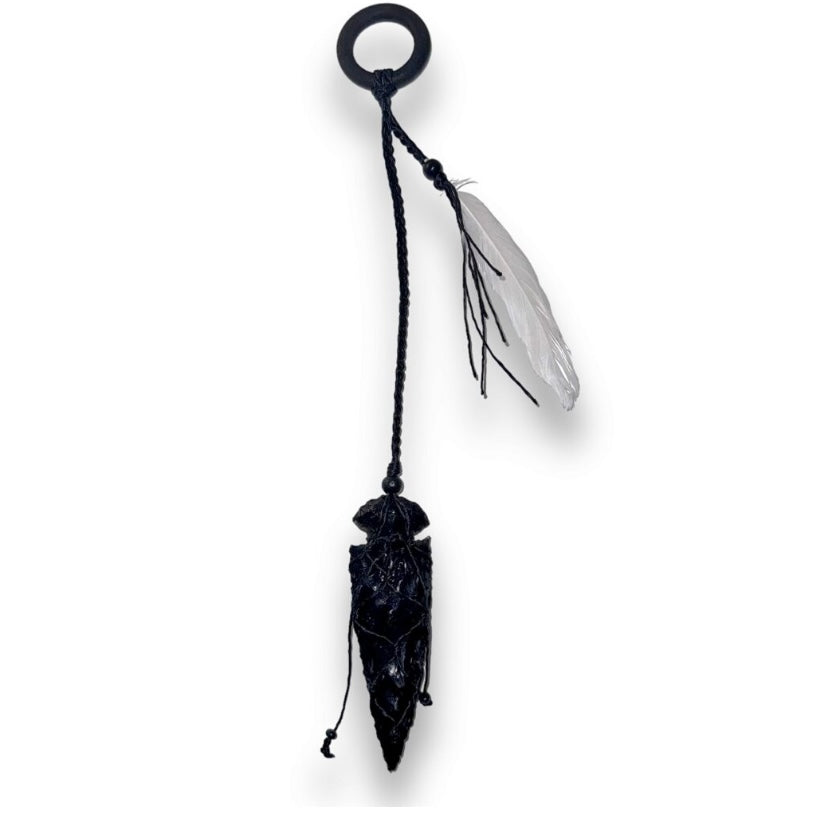 Arrow Head Super Protection Hanger ~ Black Obsidian Black