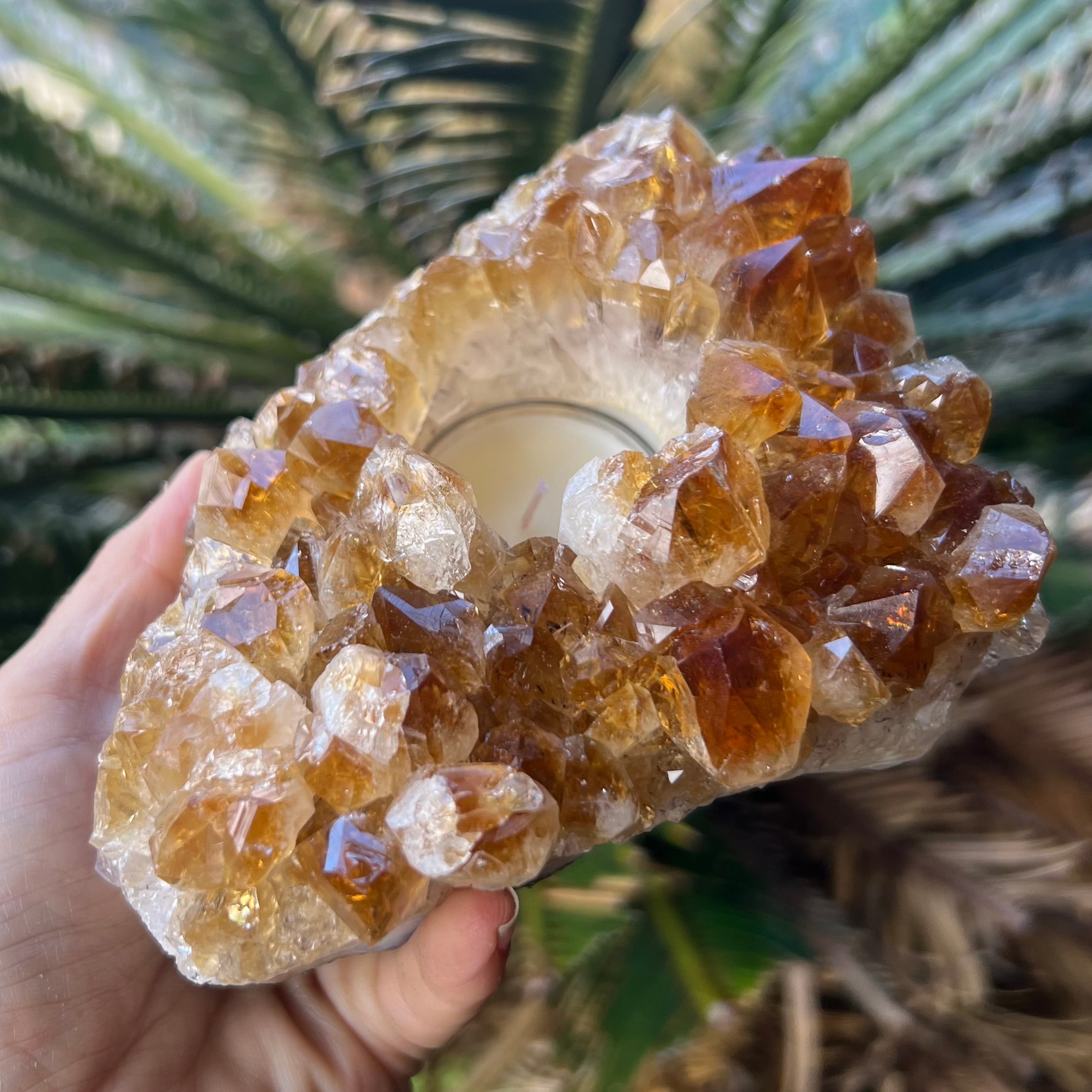 Citrine Cluster ~ Tealight Candle Holder