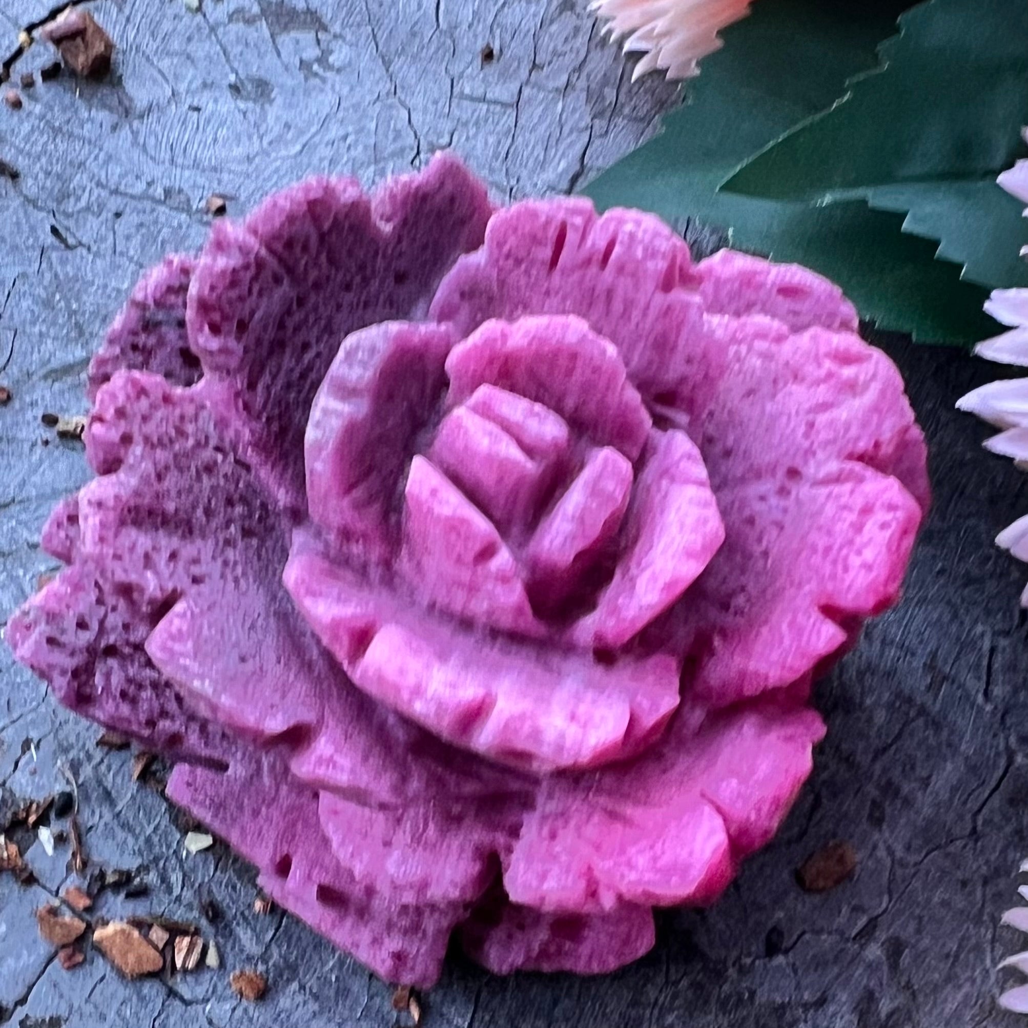 Crystal Rose Carving - Ruby