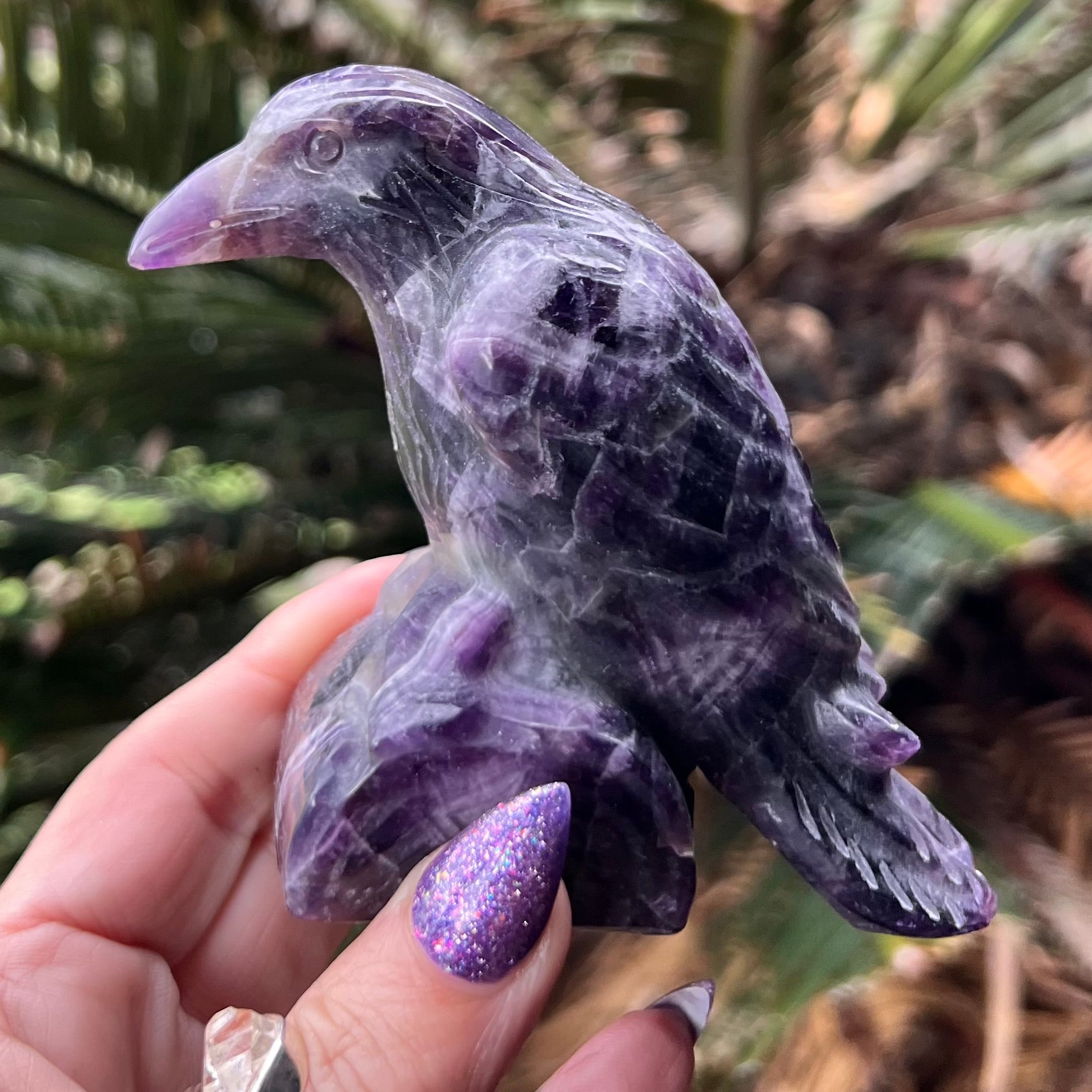 Raven Carving ~ Amethyst
