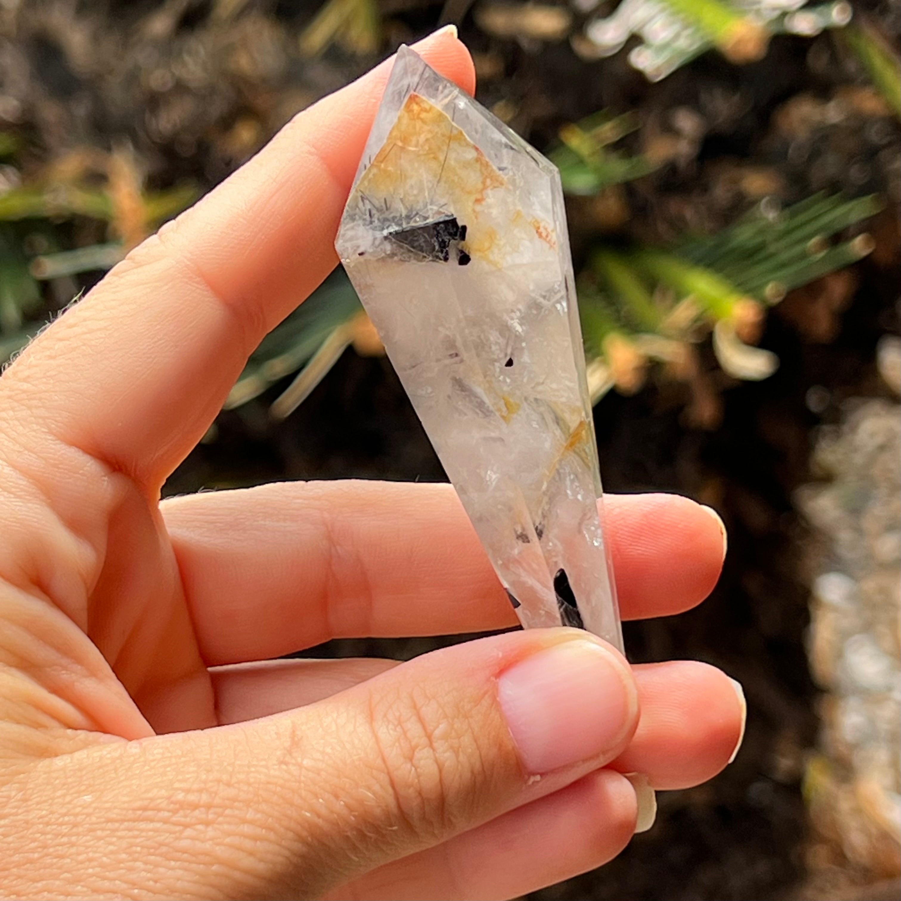 Black Tourmaline in Quartz ~ Wand
