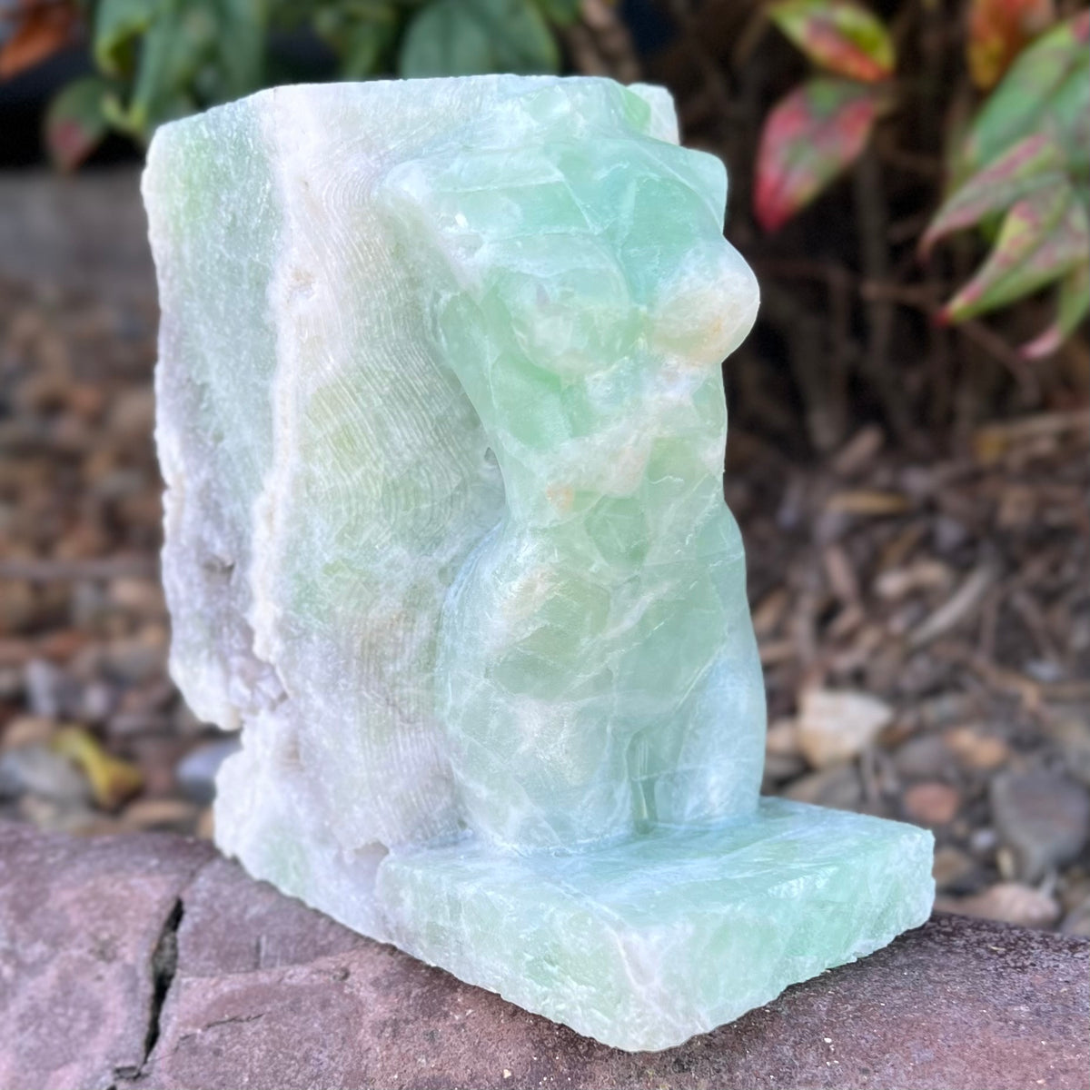 Fluorite Woman Lady Body Carving ~ Book End