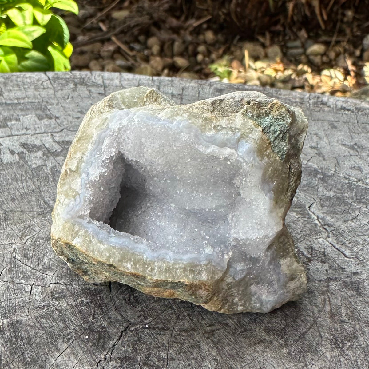Natural Blue Lace Agate Cluster Geode