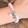 Rose Quartz Unconditional Love Bracelet with Celestial Crescent Moon Charm