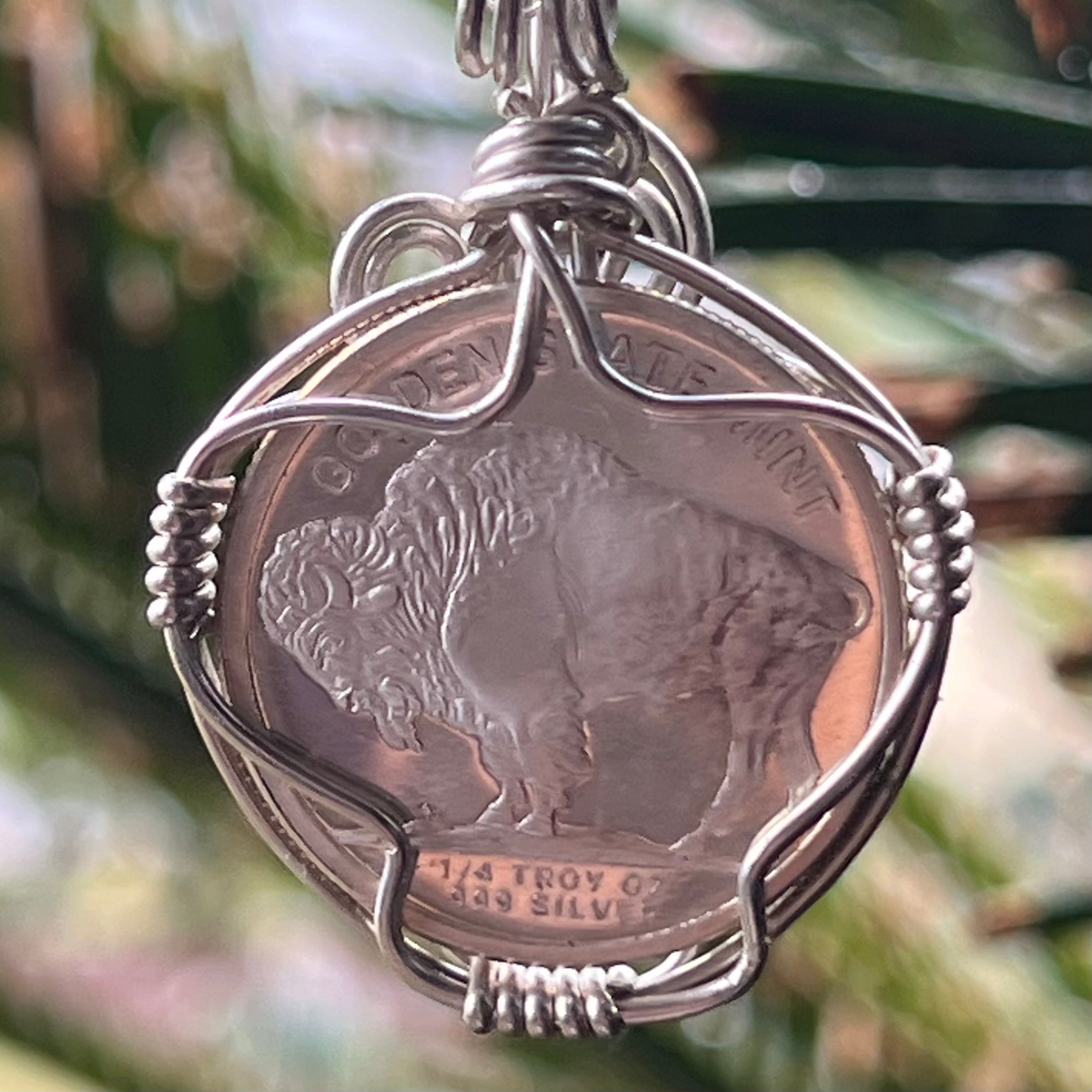 Sterling Silver Wrapped Coin ~ Handmade