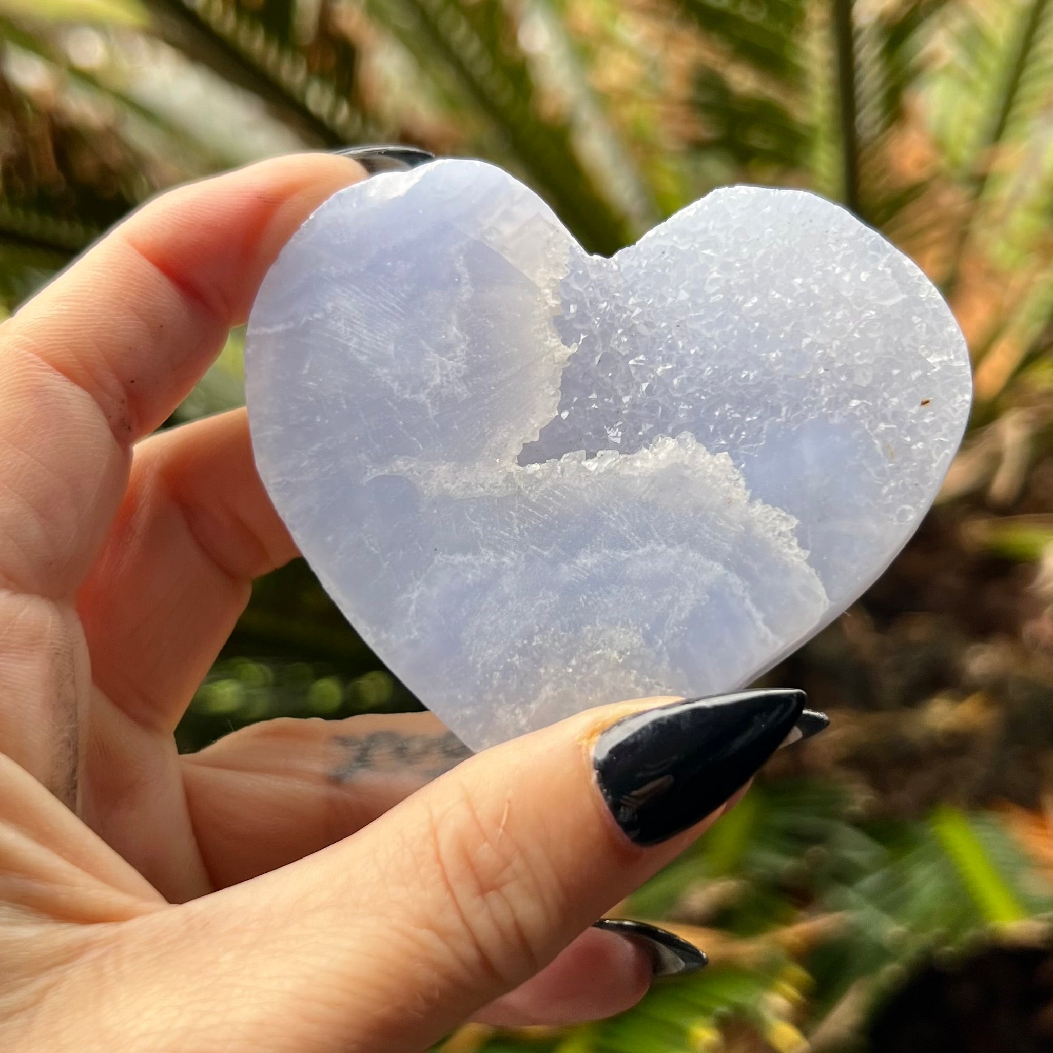 Blue Lace Agate Semi Raw ~ Heart