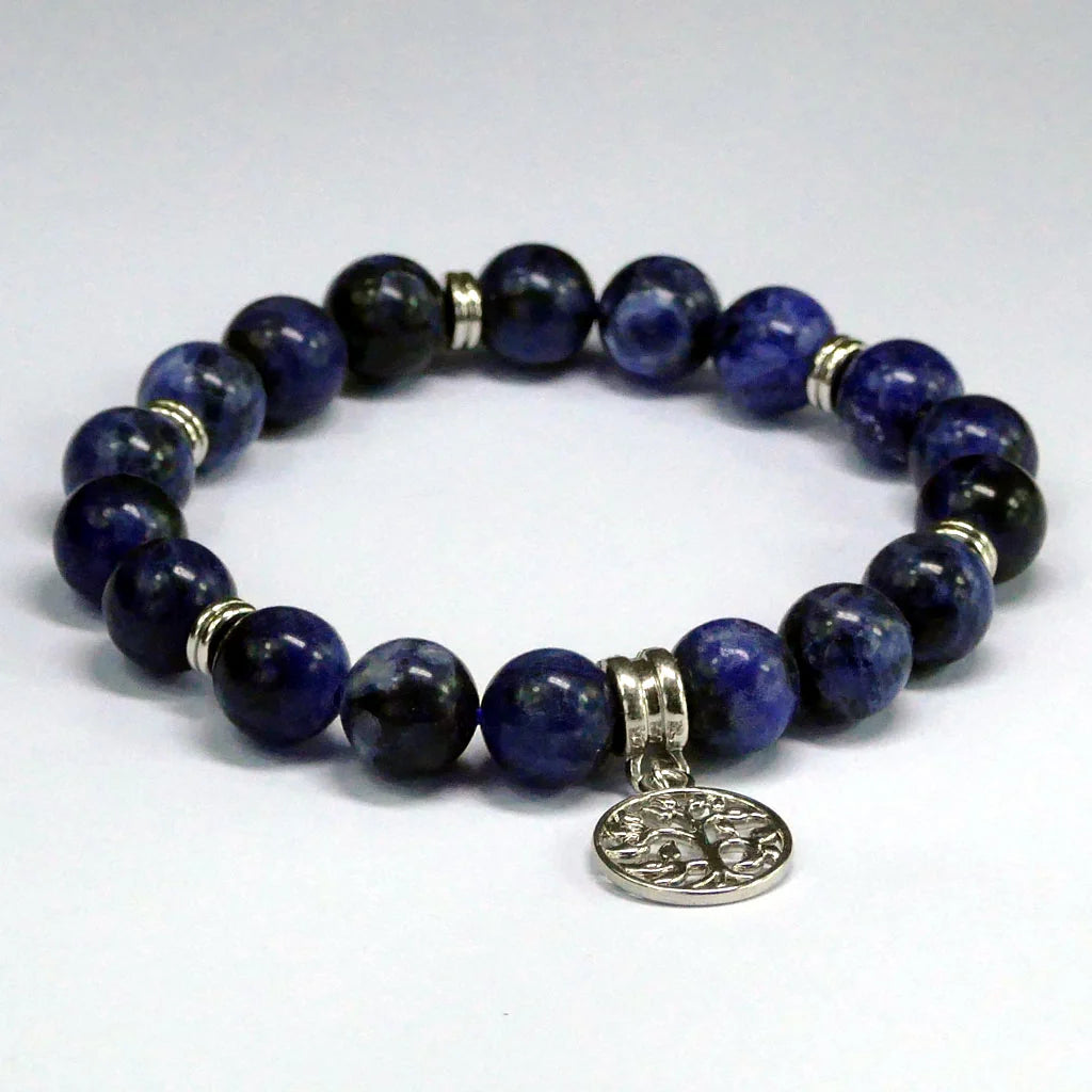 Sodalite Tree of Life Charm Bracelet