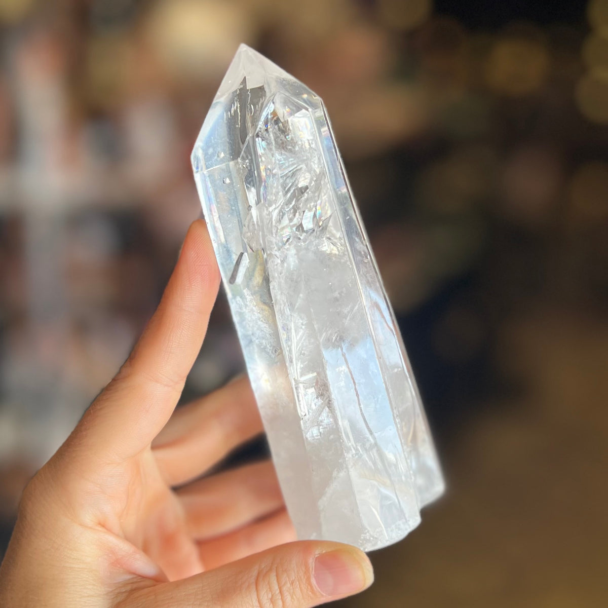 Clear Quartz Twin Point Tower