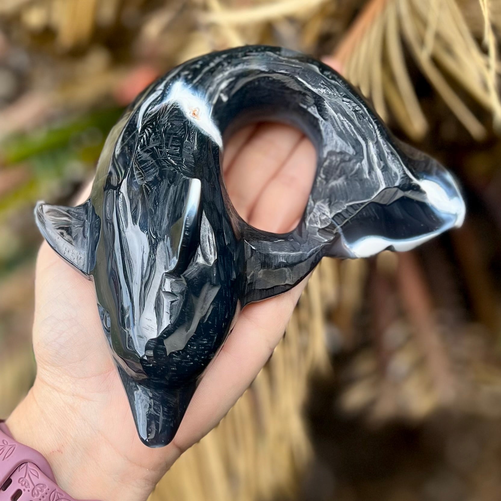 Agate Dolphin Carving