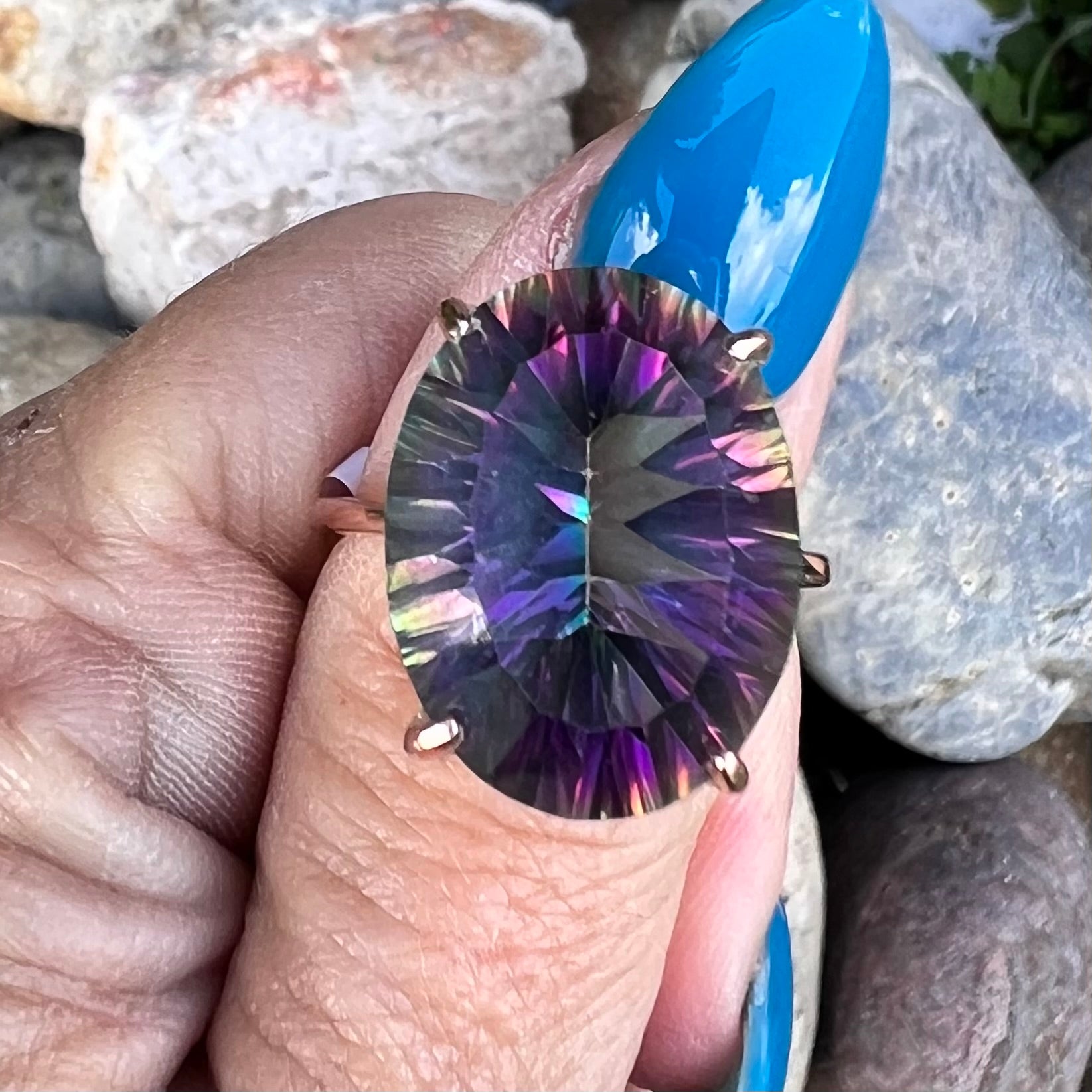 Mystic Topaz ~ Oval Cut Ring ~ size 6