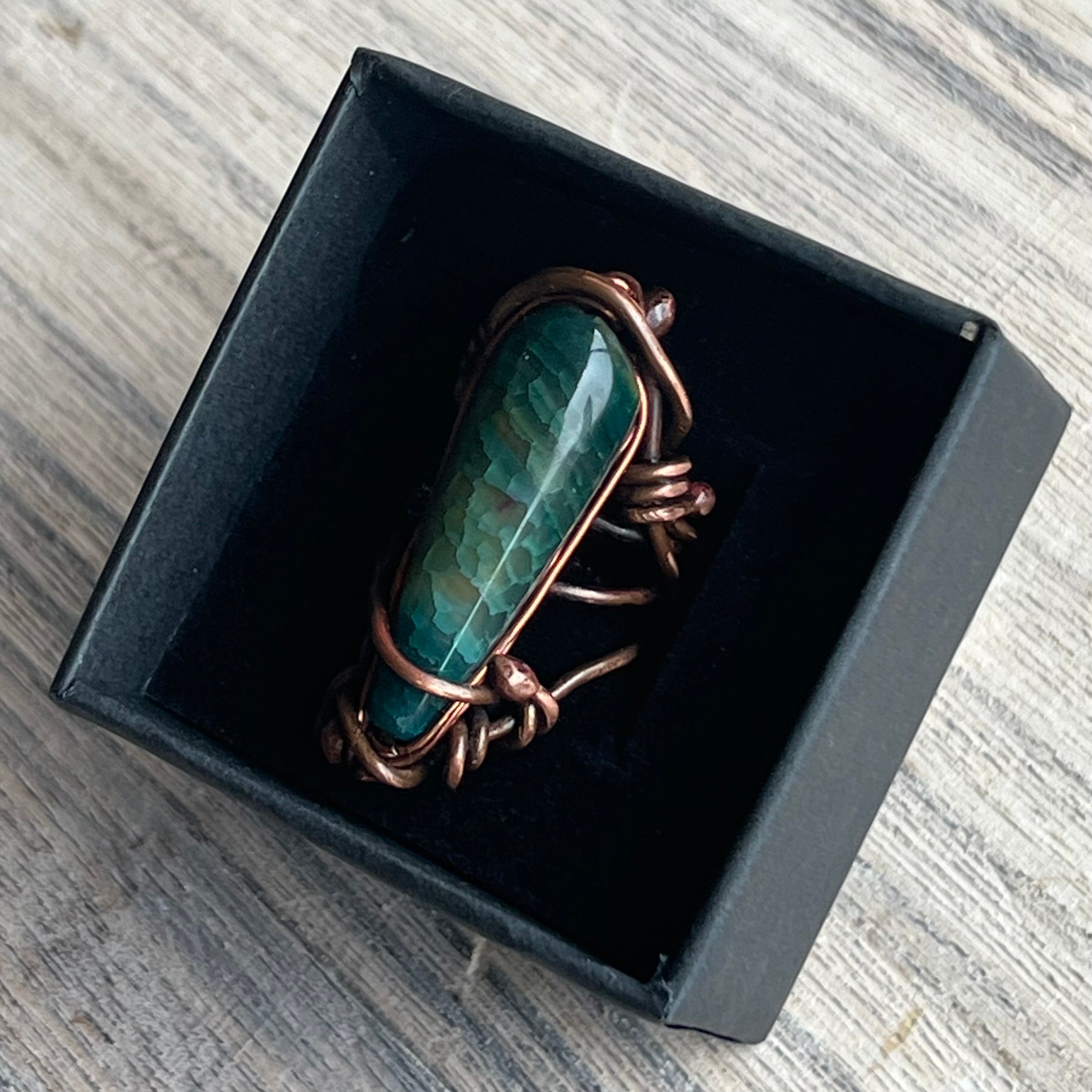 Muse Forged ~ Artesian Agate Ring ~ Size 7